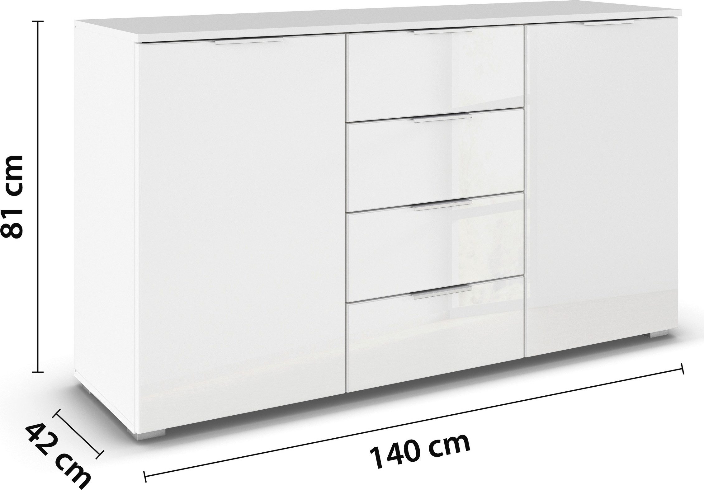 rauch Kast met laden en deuren Dressoir kast met laden en deuren ladekast AGORDO met glazen front
