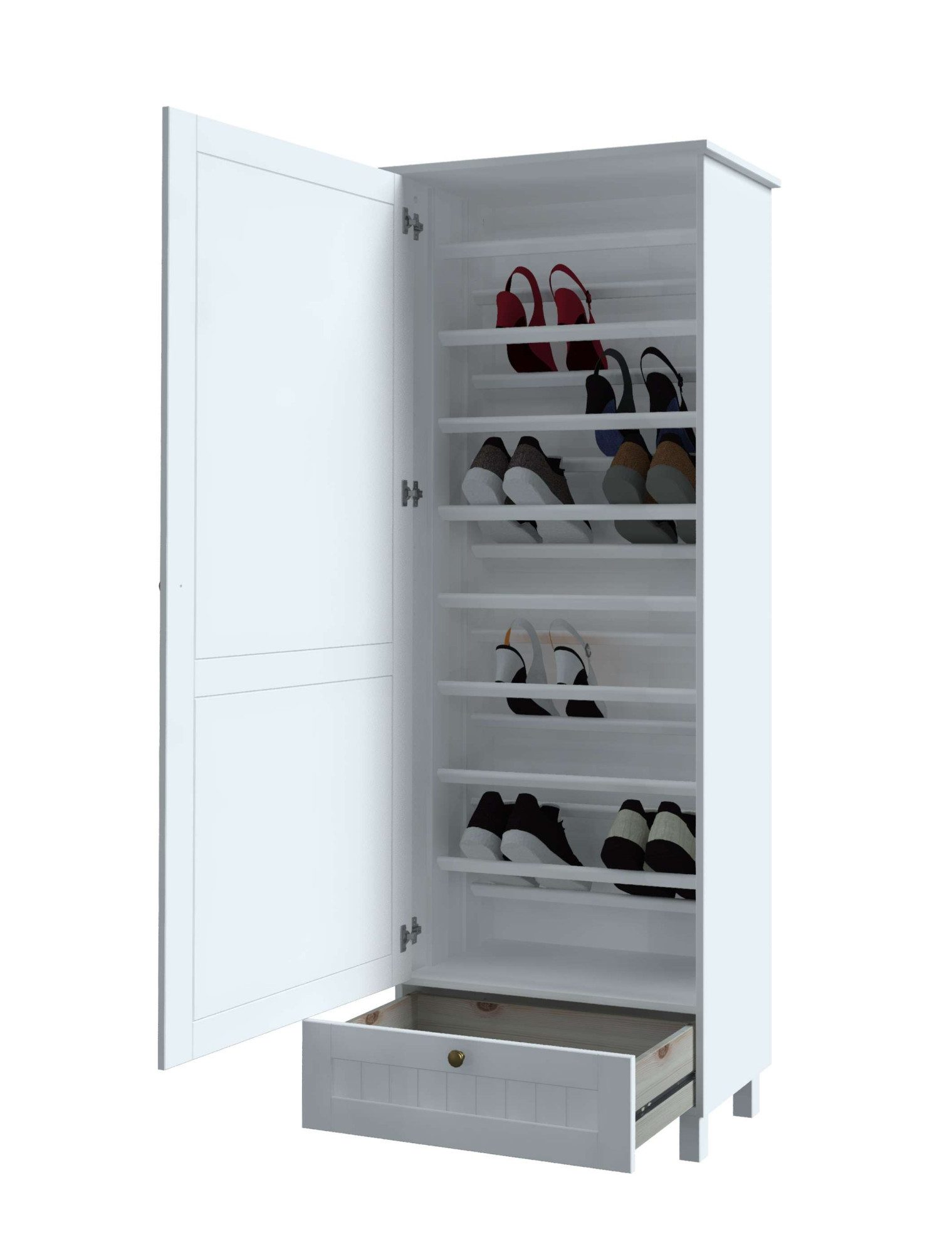 Home affaire Schoenenkast Juventus van massief dennenhout, breedte 67 cm, hoogte 180 cm (1 stuk)