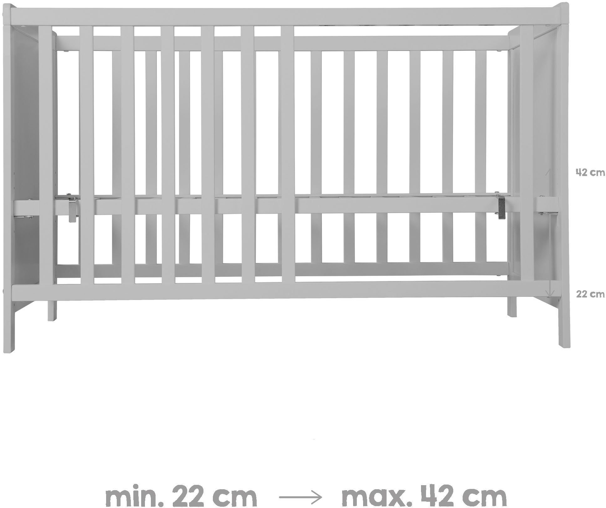 Roba® Babymeubelset Hamburg met kinderbed en commode met 2 laden (voordeelset, 2 stuks)