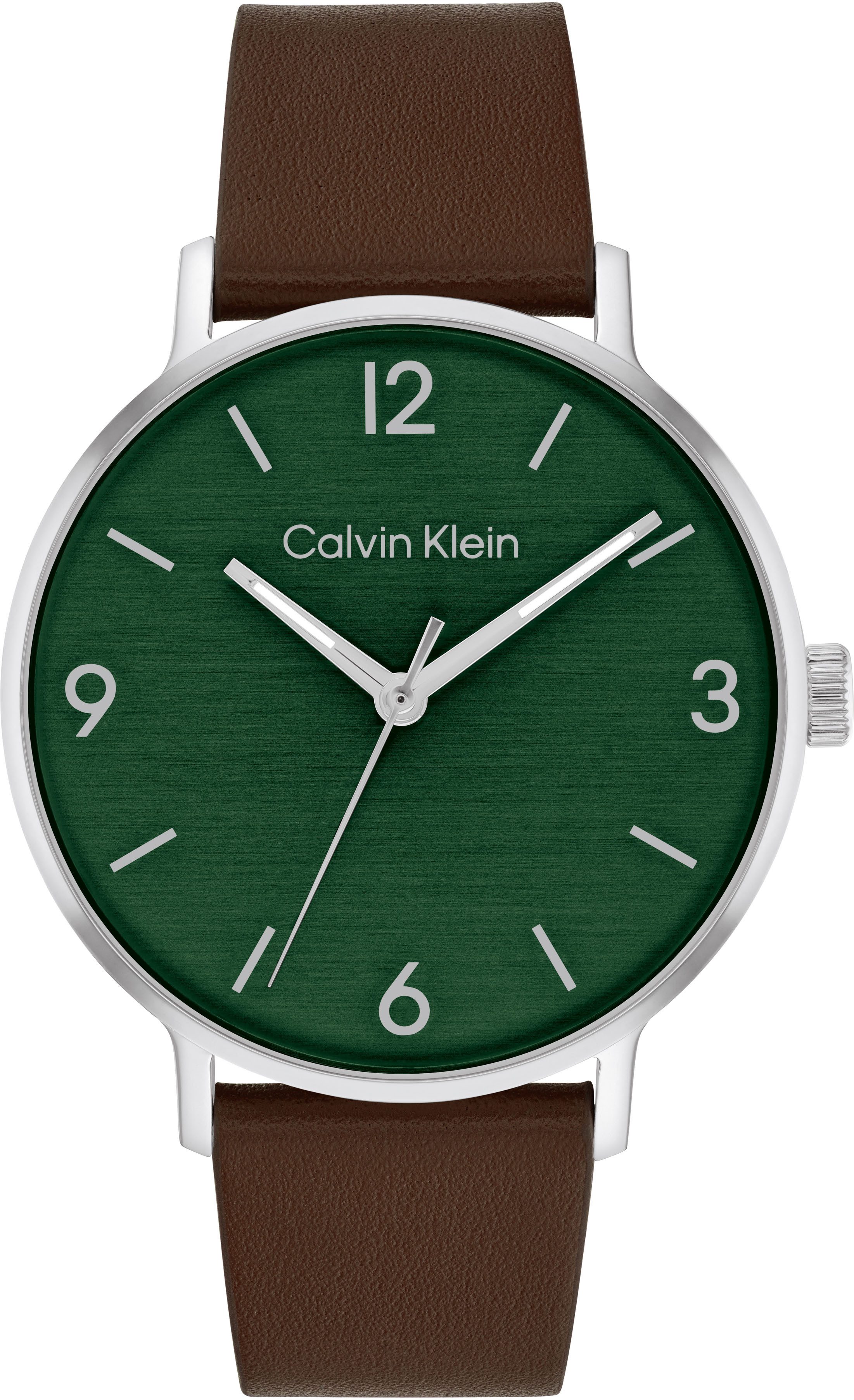 Calvin Klein Kwartshorloge Modern Polshorloge, herenhorloge, leren band, mineraalglas, analoog