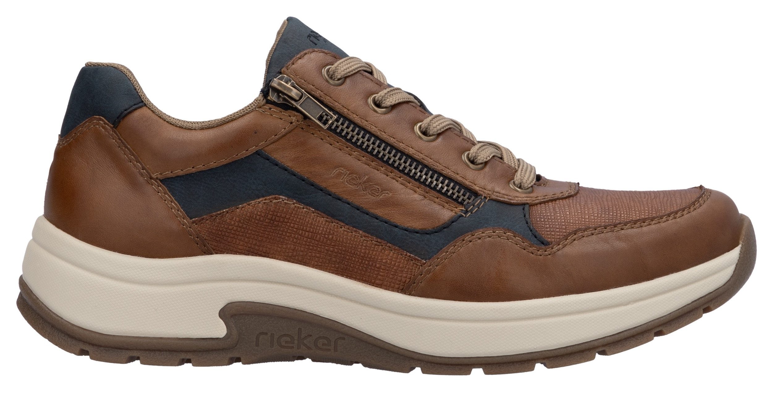 Rieker Sneakers , lage schoen, vrijetijdsschoen, veterschoen in comfortabele vorm