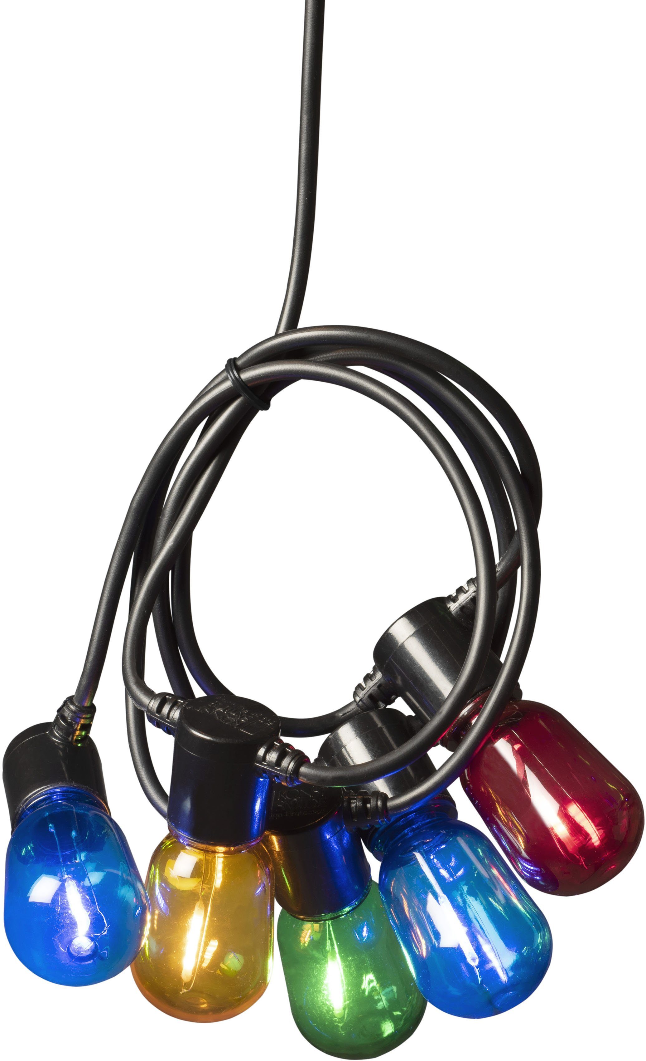 KONSTSMIDE Led-lichtsnoer Kerstversiering buiten Led biertuinverlichting, multicolour, 40 veelkleurige lampen / 80 warmwitte dioden (1 stuk)