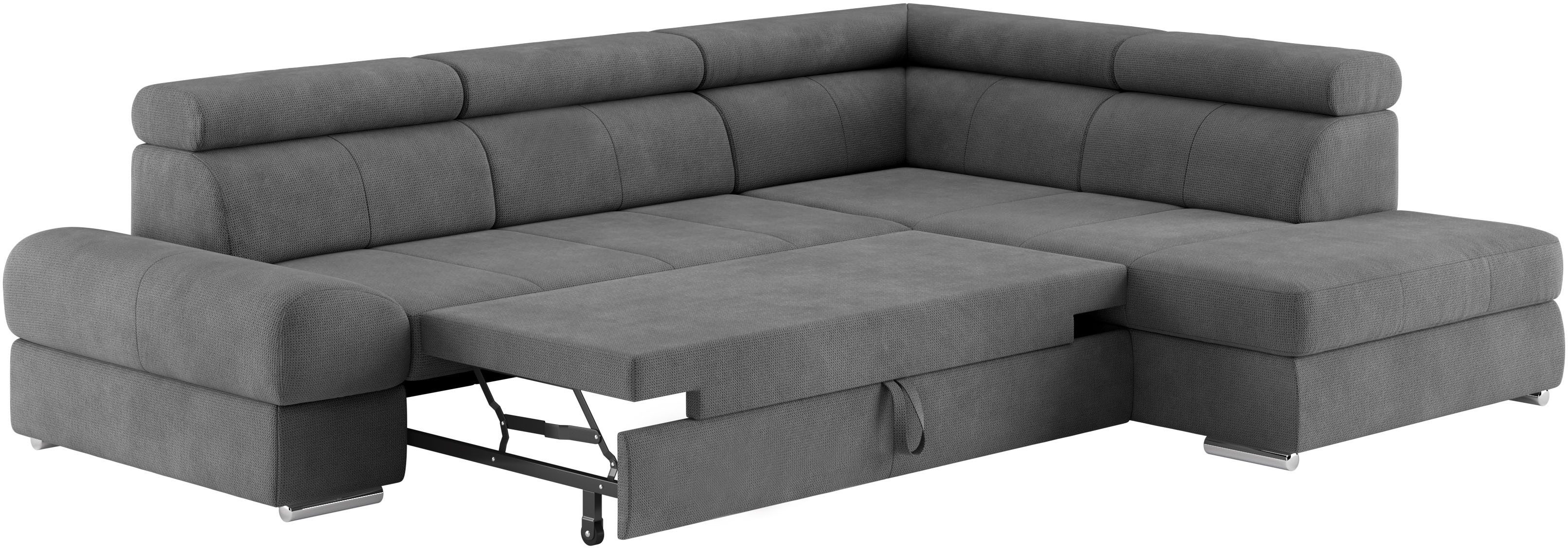 sit&more Hoekbank Broadway L-vorm met verstelbare hoofdsteunen, naar keuze met slaapfunctie