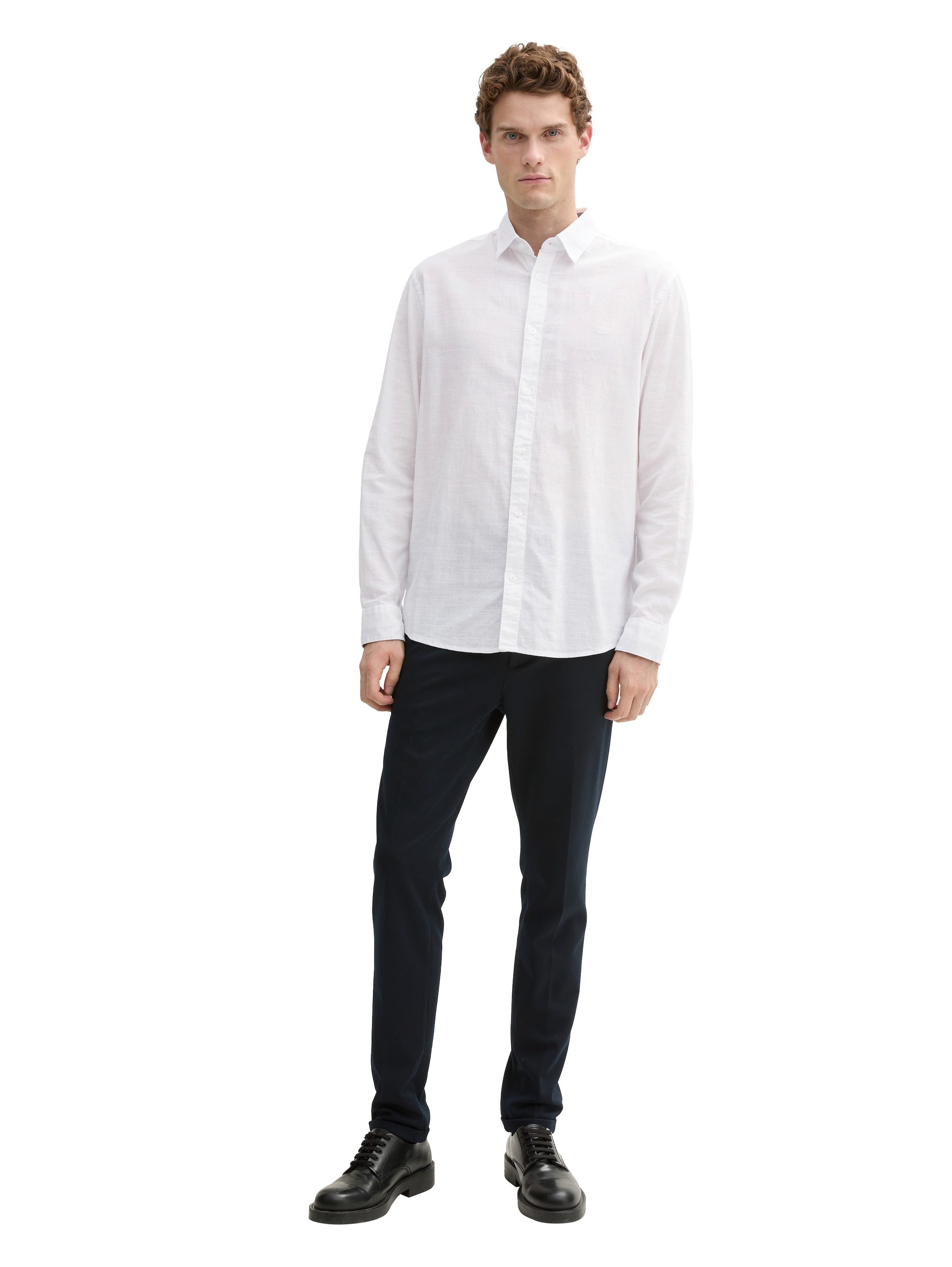 Tom Tailor Overhemd met lange mouwen met geborduurd logo