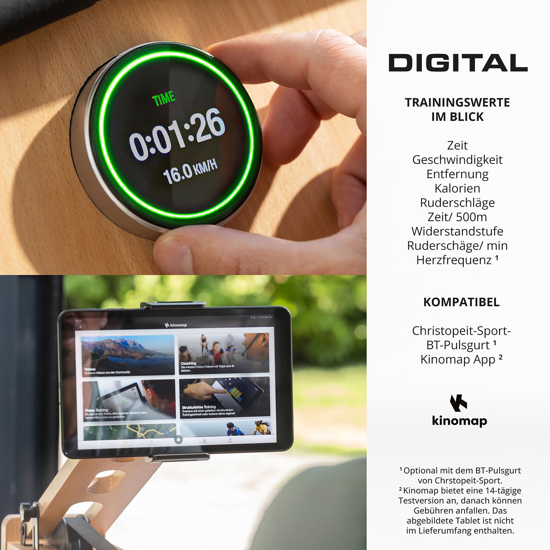 Christopeit Sport® Roeimachine WP 5000 Testwinnaar Stiftung Warentest editie 1/2025, roeimachine
