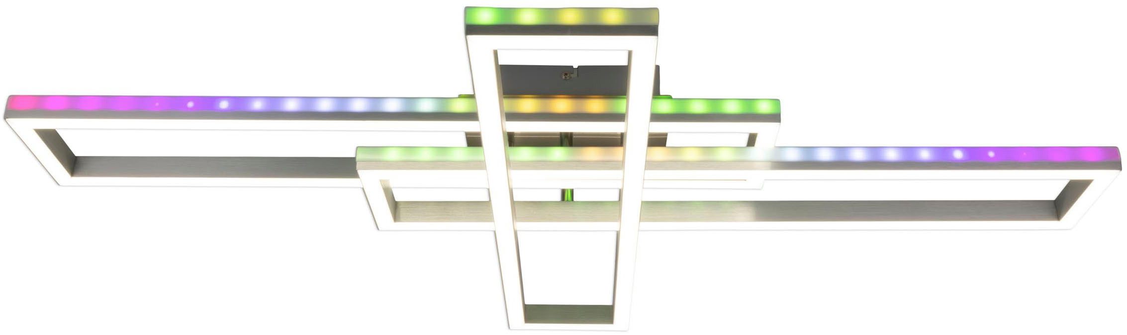 näve Led-plafondlamp BANTRY CCT, RGB-backlight, dimbaar, geheugen, tijdschakelaar, nachtlicht (1 stuk)