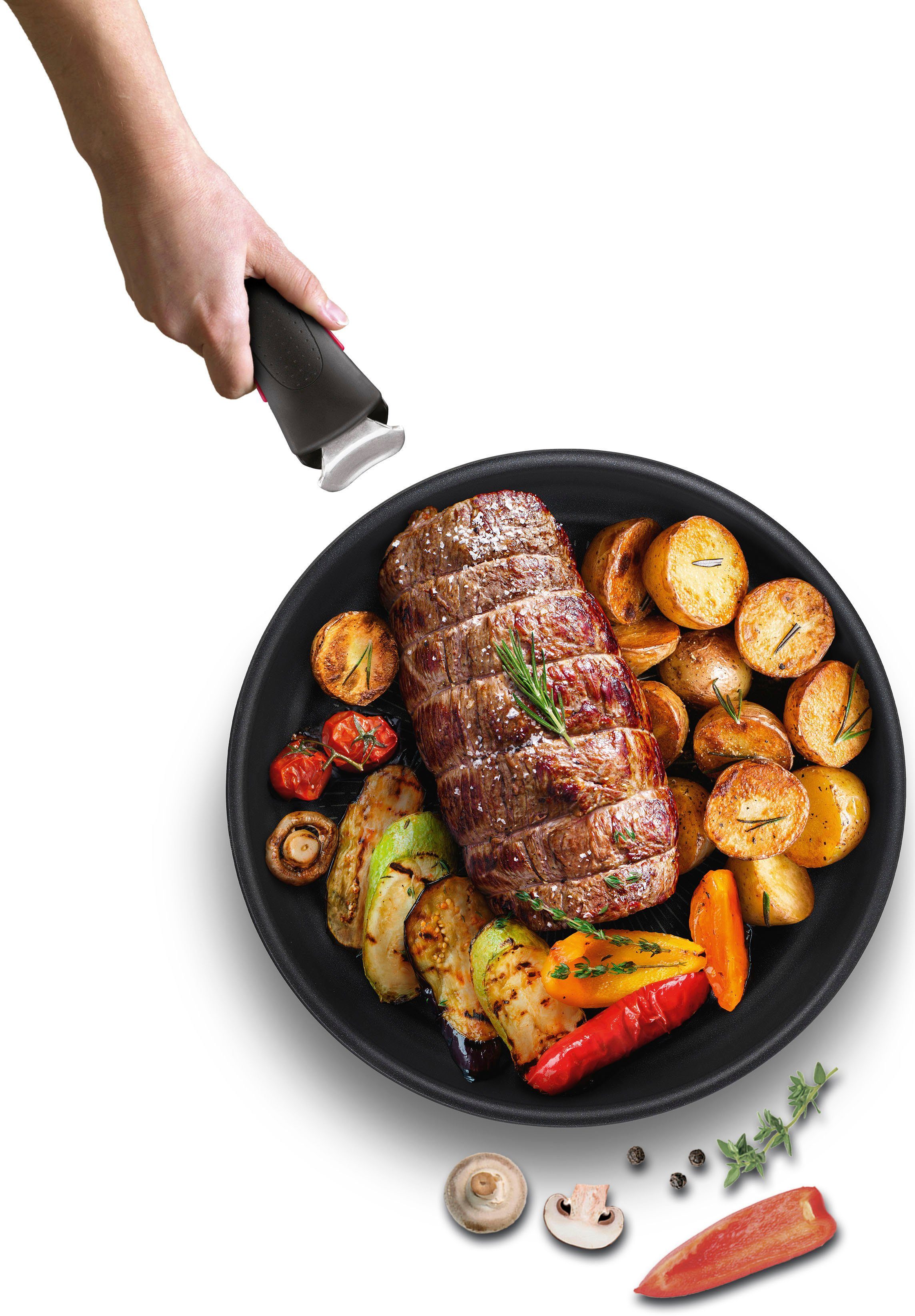 Tefal Pannenset Ingenio Unlimited opvouwbaar, anti-aanbakcoating, inductie, gemaakt in frankrijk, compact (set, 3-delig)