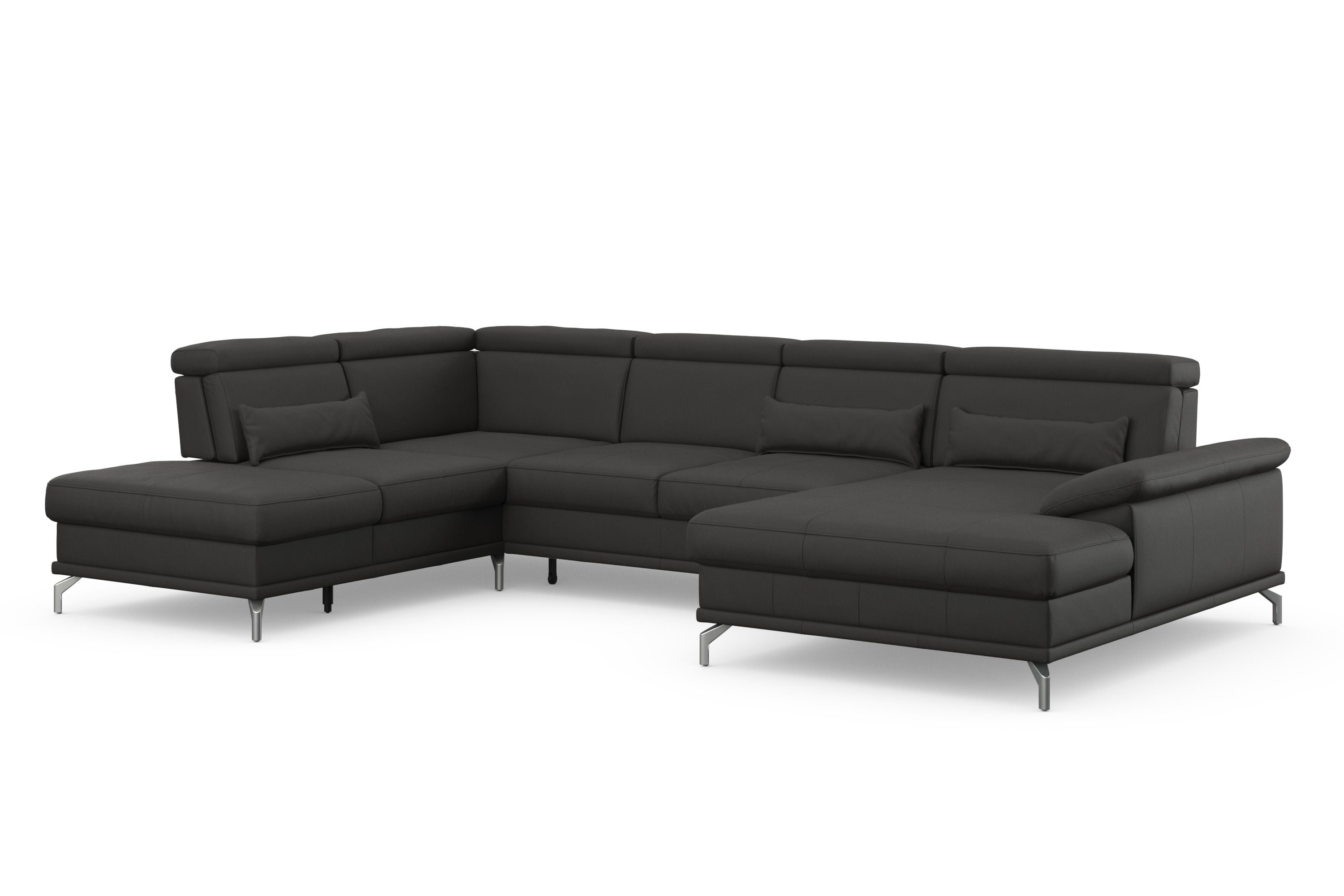 sit&more Zithoek Cabrio U-vorm, met zitdiepteverstelling, arm- en hoofdsteunverstelling