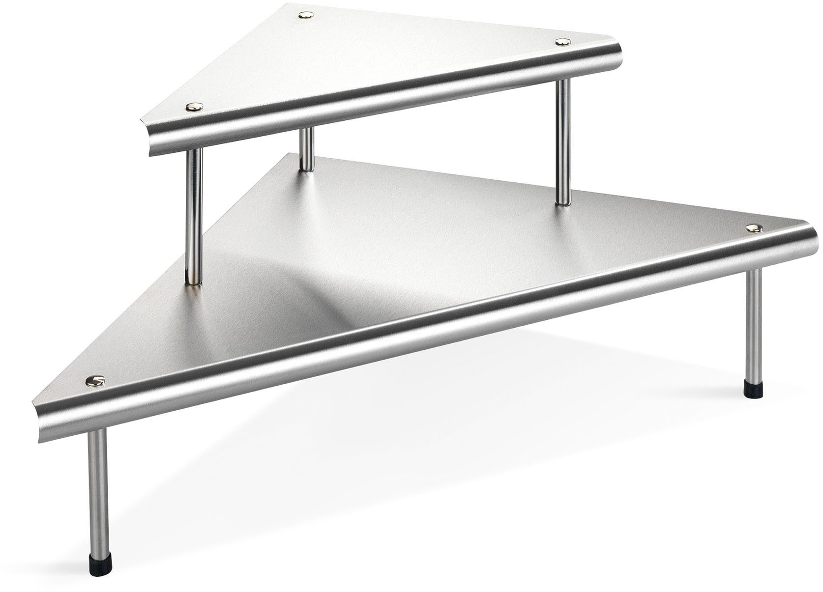Maximex Keukenrek Massivo Duo Hoekrek voor de keuken, 2 planken, meer ruimte op het werkblad keukenrekjes maat 48,5x48,5x31 cm zilver(kleur)