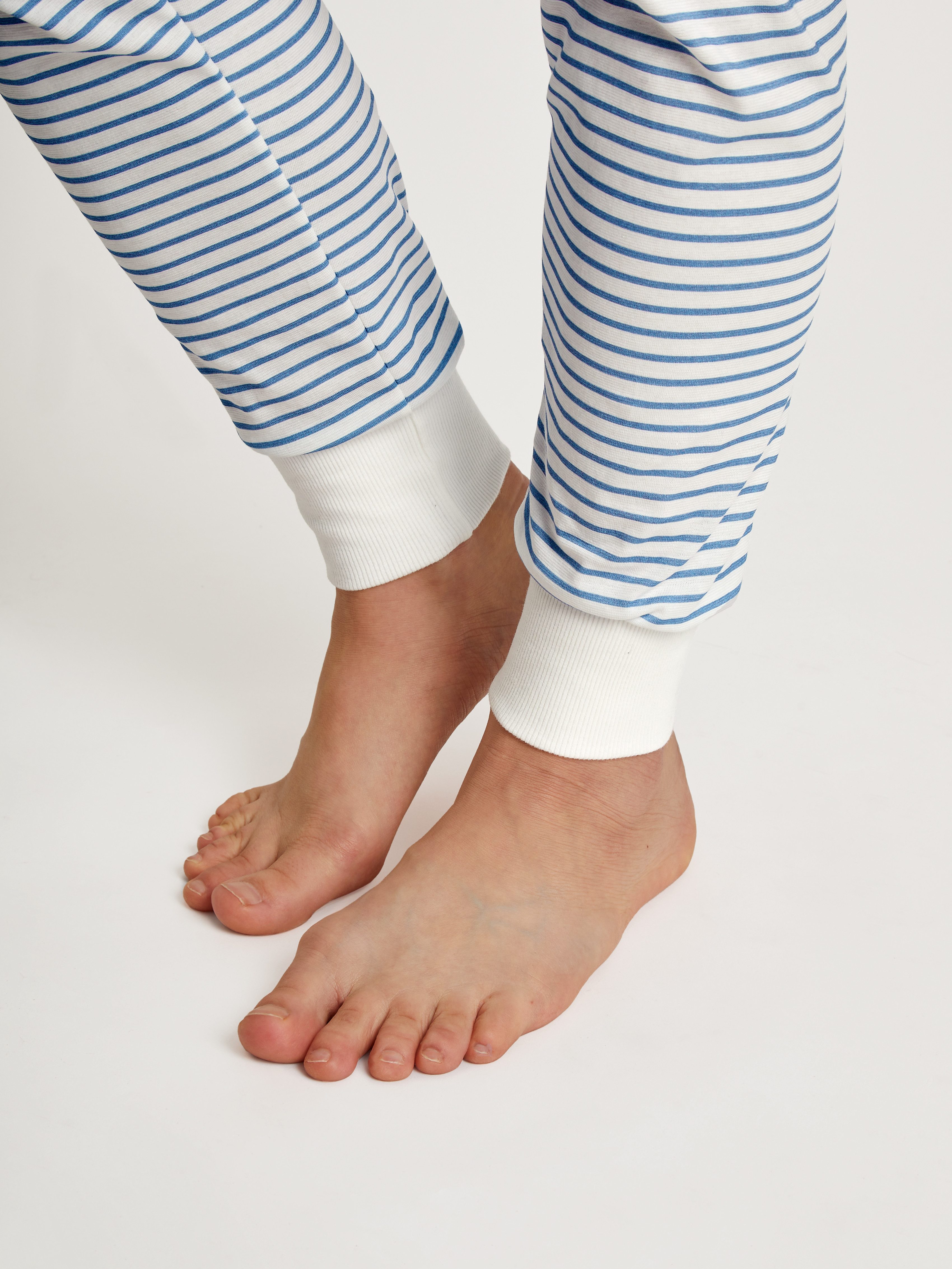 CALIDA Pyjama Cotton Stripes met zachte ribboorden aan de uiteinden (2-delig)