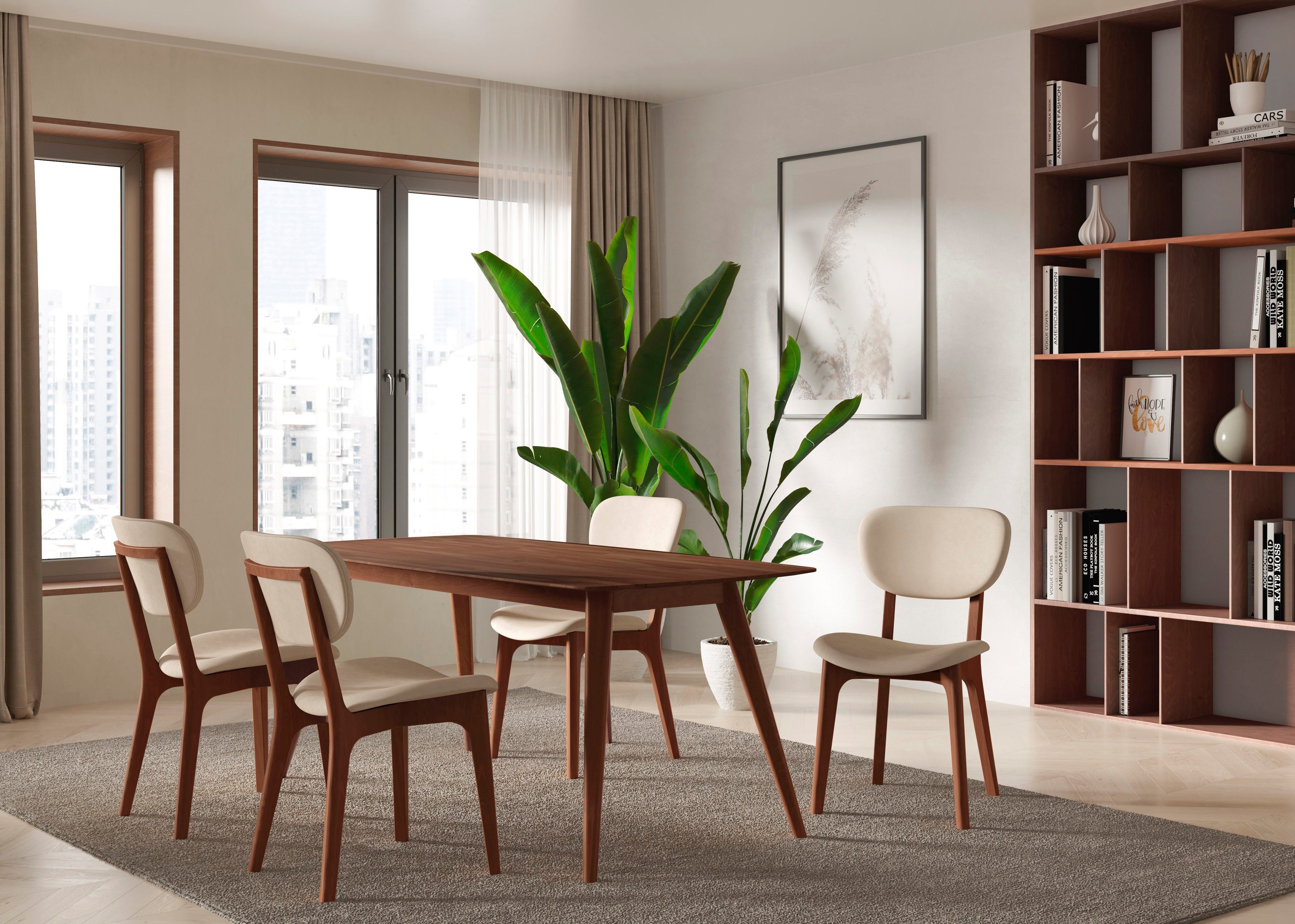 INOSIGN Stoel COZY Made in Italy Frame in beuken, kersen- of notenhout, massief hout, designstoel (set, 2 stuks)