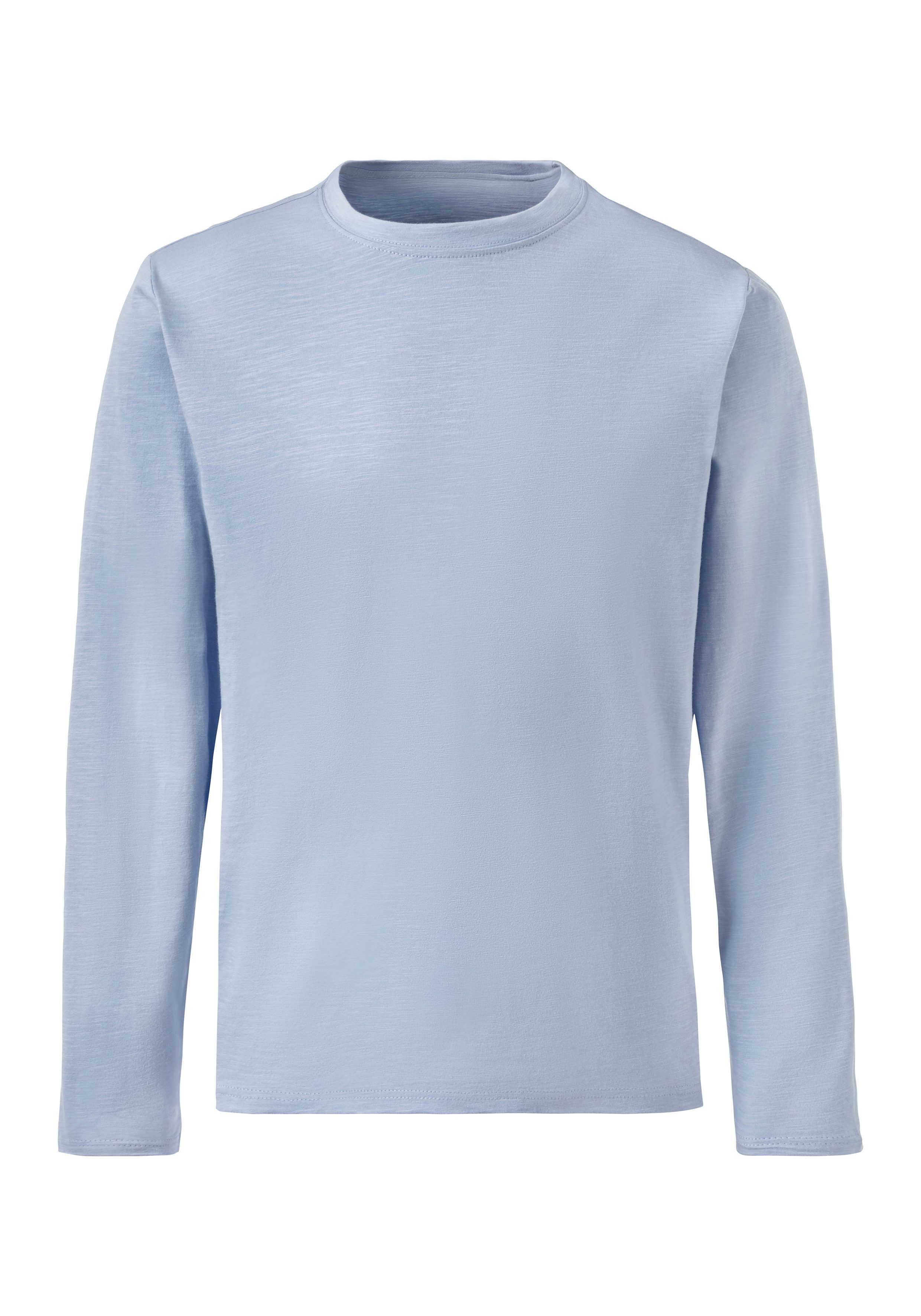 John Devin Shirt met lange mouwen , longsleeve in hoogwaardige slub-garen kwaliteit (2-delig, Set van 2)