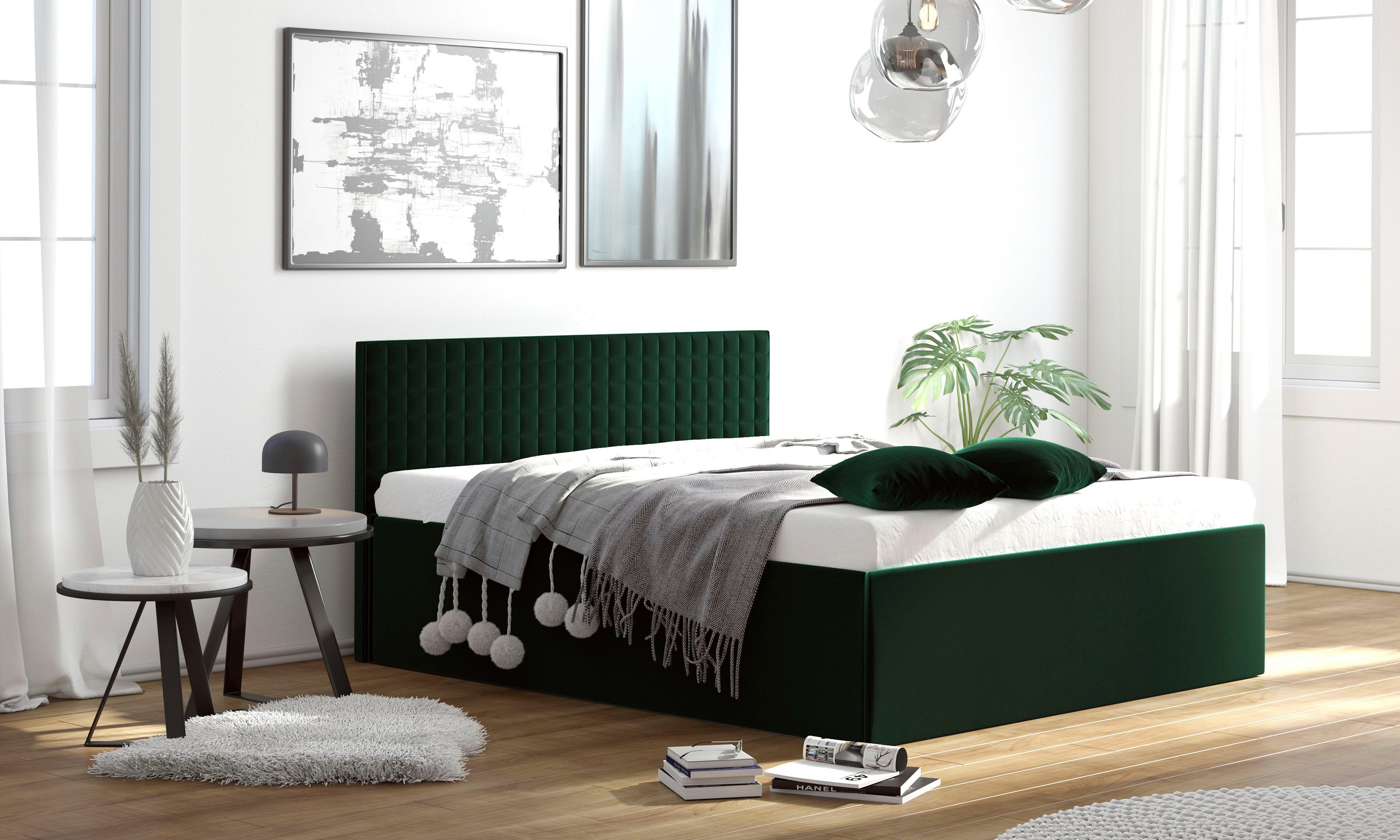Westfalia Polsterbetten Gestoffeerd bed met bedkist bij uitvoering met matras