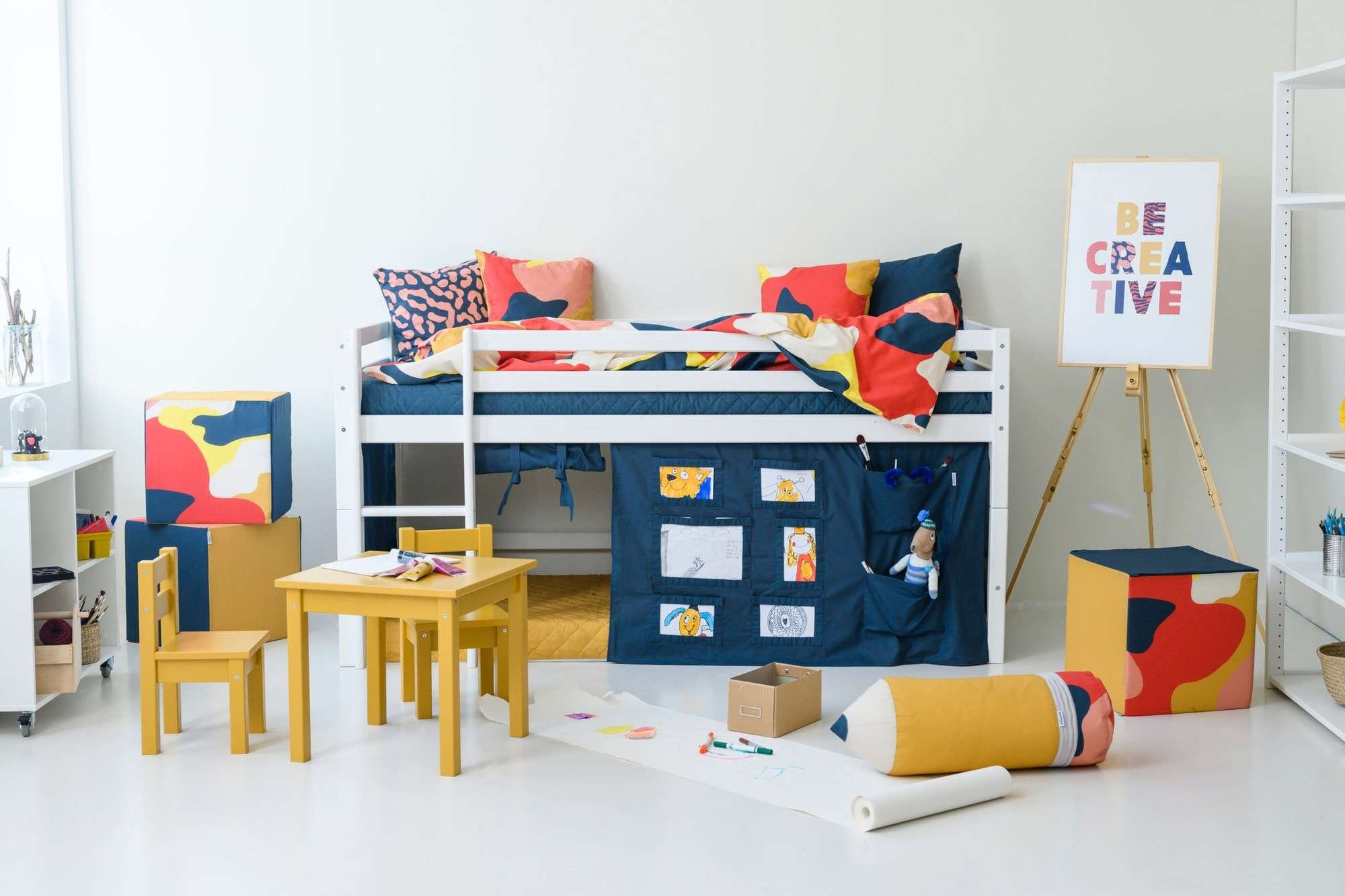 Hoppekids Hoogslaper ECO Dream, kinderbed, speelbed, halfhoog bed van massief hout