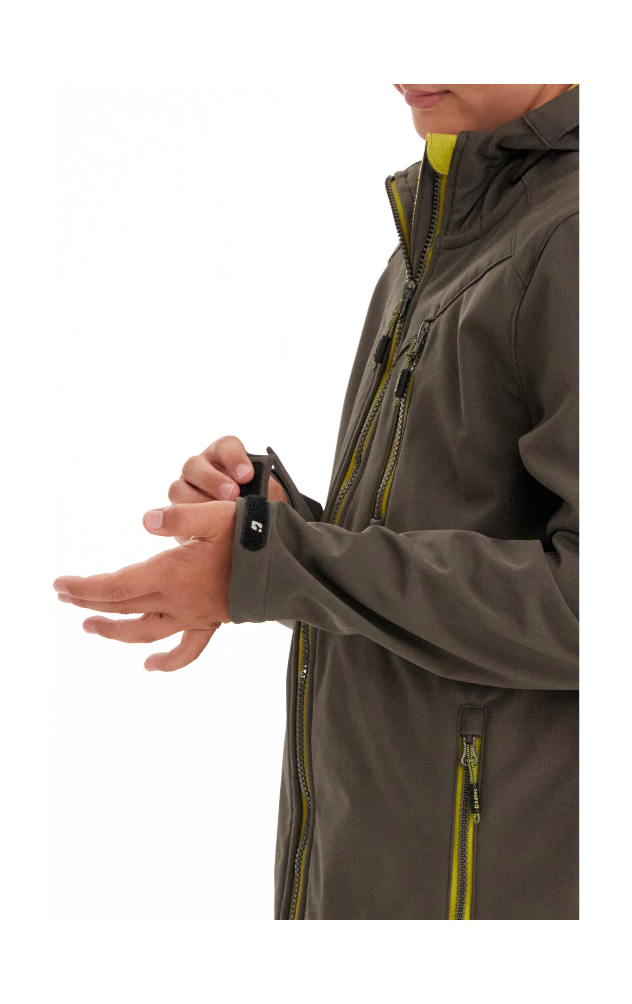 Killtec Softshell-jack Boys softshell-jack Waterafstotende softshelljack met capuchon, fleece en PFAs-vrij