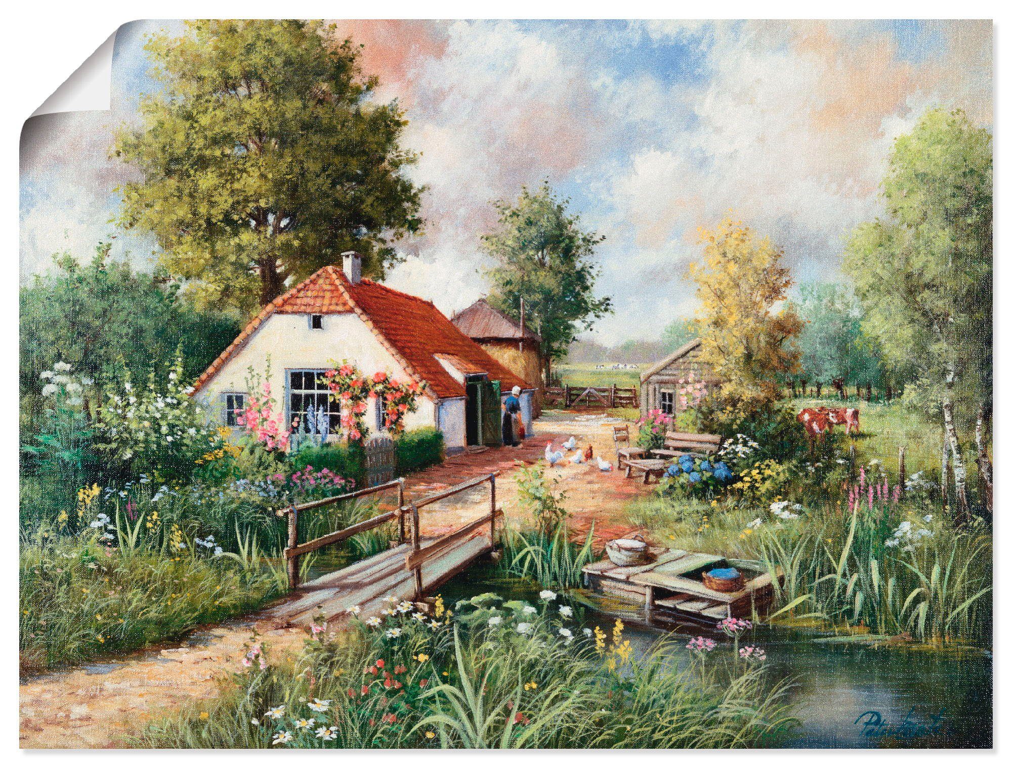 Artland Artprint Boerderij in vele afmetingen & productsoorten -artprint op linnen, poster, muursticker / wandfolie ook geschikt voor de badkamer (1 stuk)