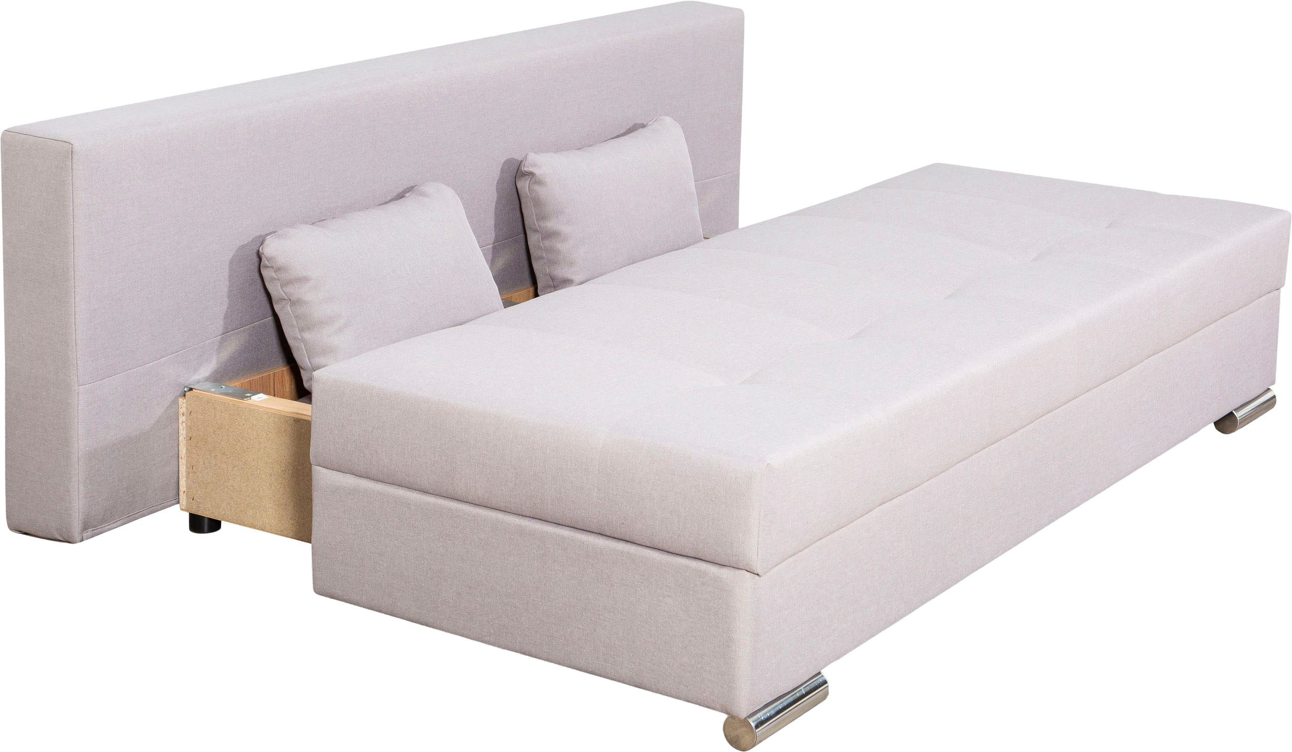 COLLECTION AB Slaapbank Tania met bedfunctie en bedlade comfortabele zitcomfort: veren-kern bekleding, inclusief rugkussen