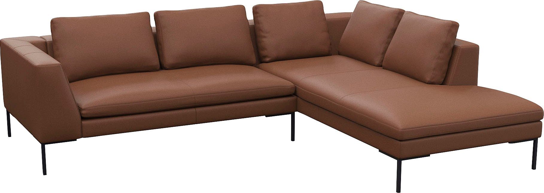 FLEXLUX Hoekbank Loano, supercomfortabel zitcomfort door koudschuim in de zitting moderne bank, vrij in de ruimte te plaatsen, losse kussens, l-vorm