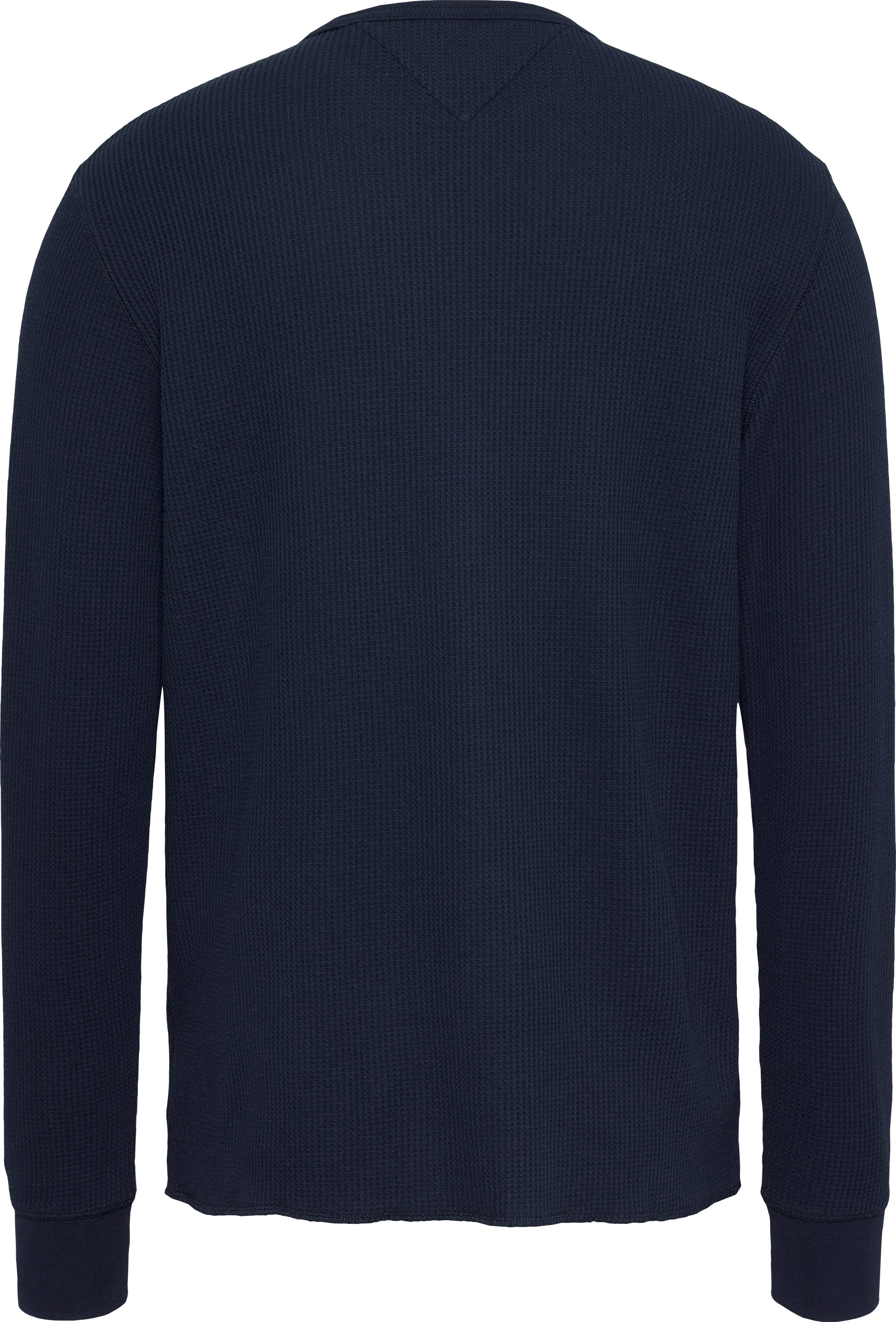 TOMMY JEANS Shirt met lange mouwen TJM SLIM WAFFLE L/S TEE EXT