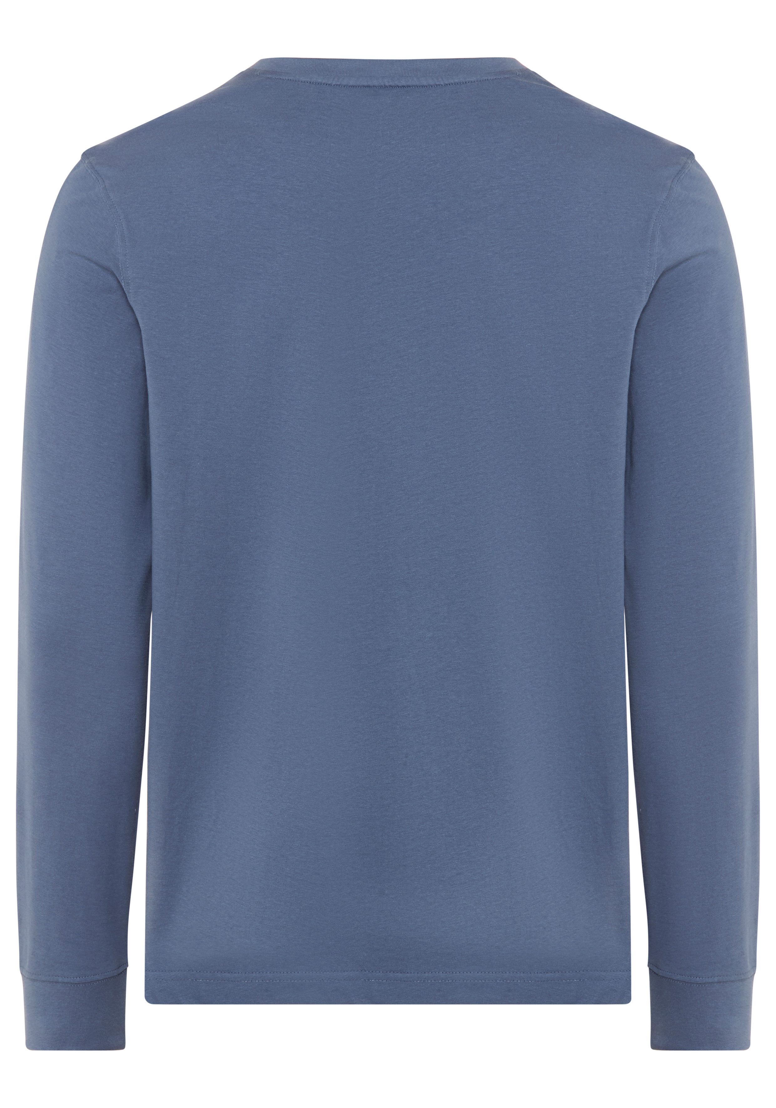 DELMAO Shirt met ronde hals smal gesneden, met print, van 100% katoen