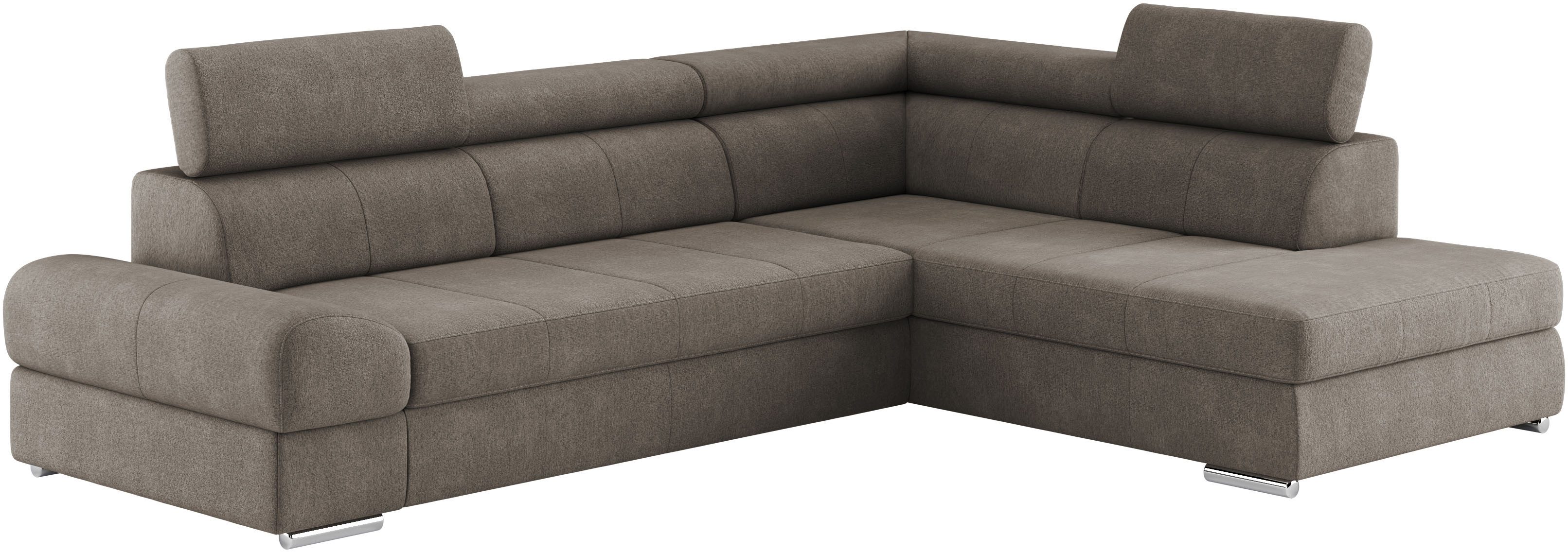 sit&more Hoekbank Broadway L-vorm met verstelbare hoofdsteunen, naar keuze met slaapfunctie