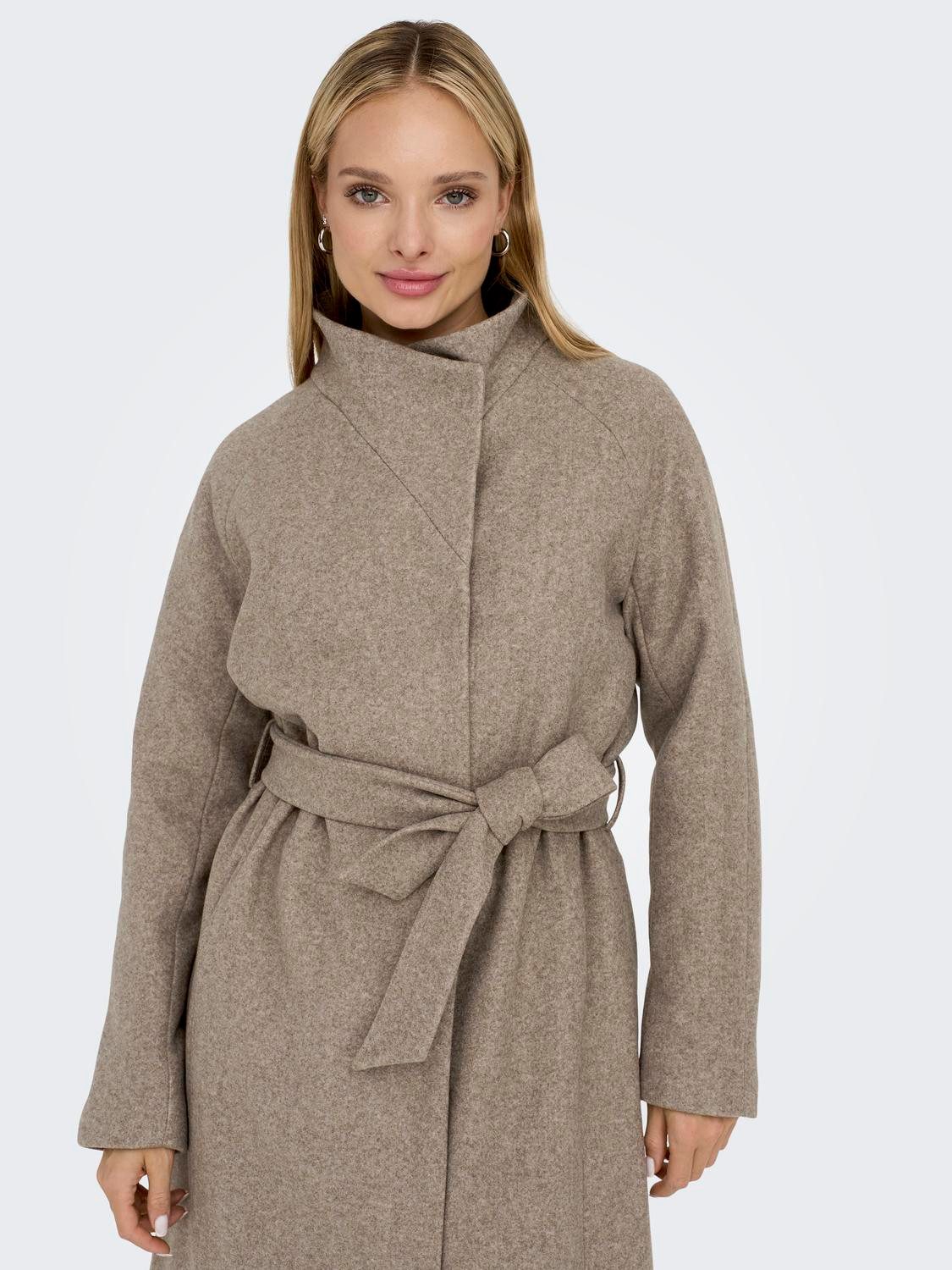 Only Lange jas ONLEMMA LIFE HIGH NECK COAT OTW