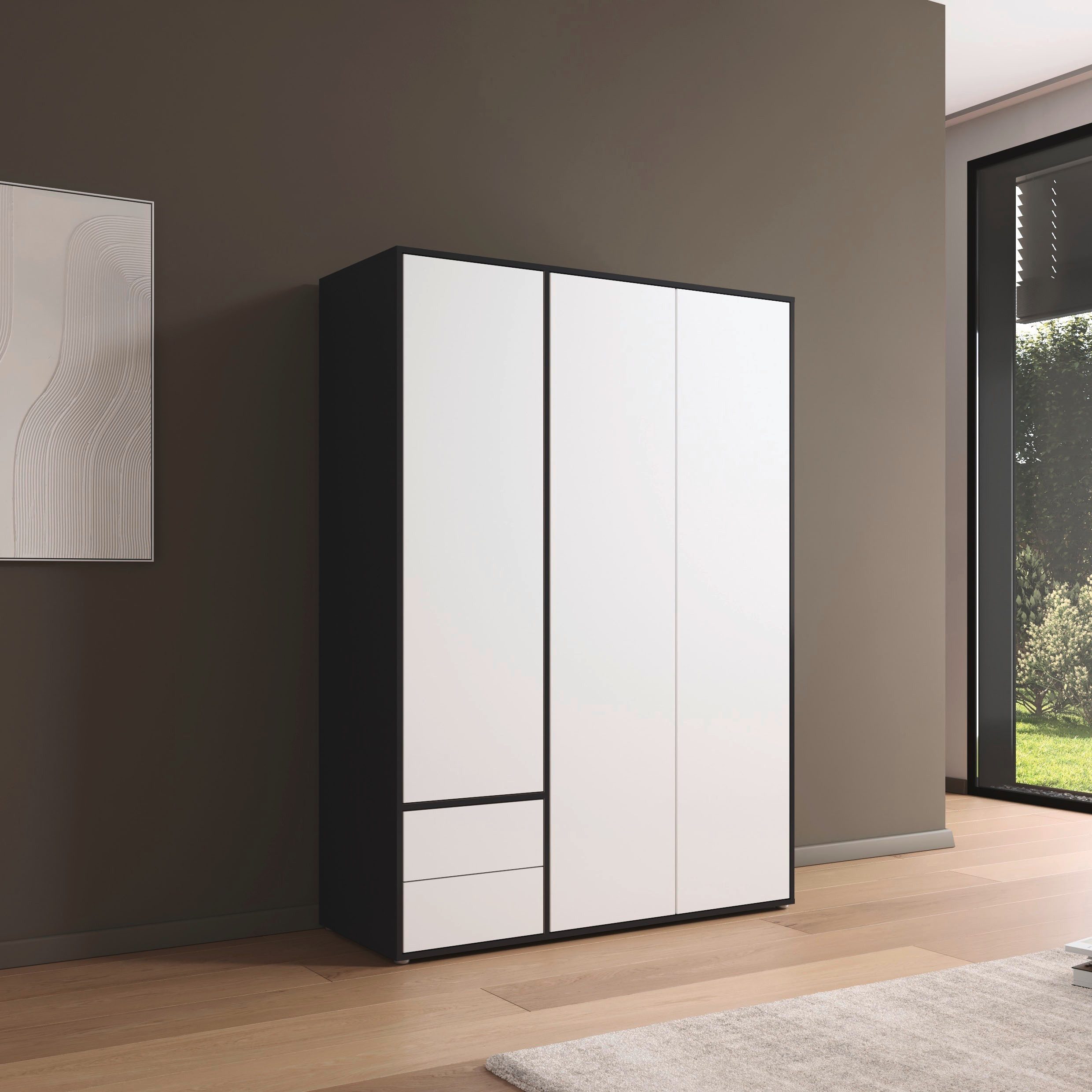 rauch Draaideurkast Kledingkast Kast Garderobe Wasmand NABILA veel Opbergruimte met 2 lades en push-to-open functie topseller made in germany