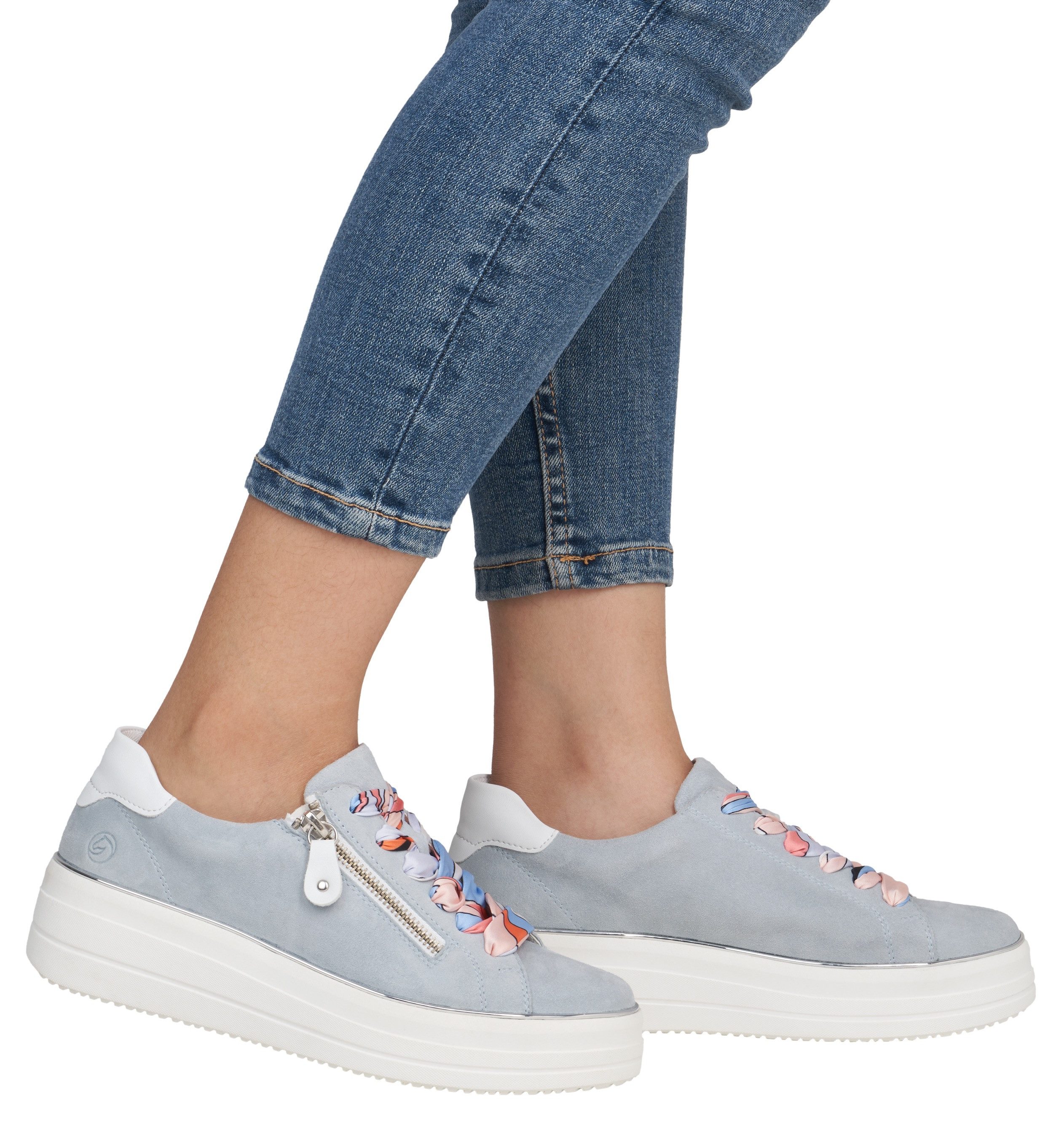 Remonte Plateausneakers , vrijetijdsschoen, lage schoen, veterschoen met zijrits