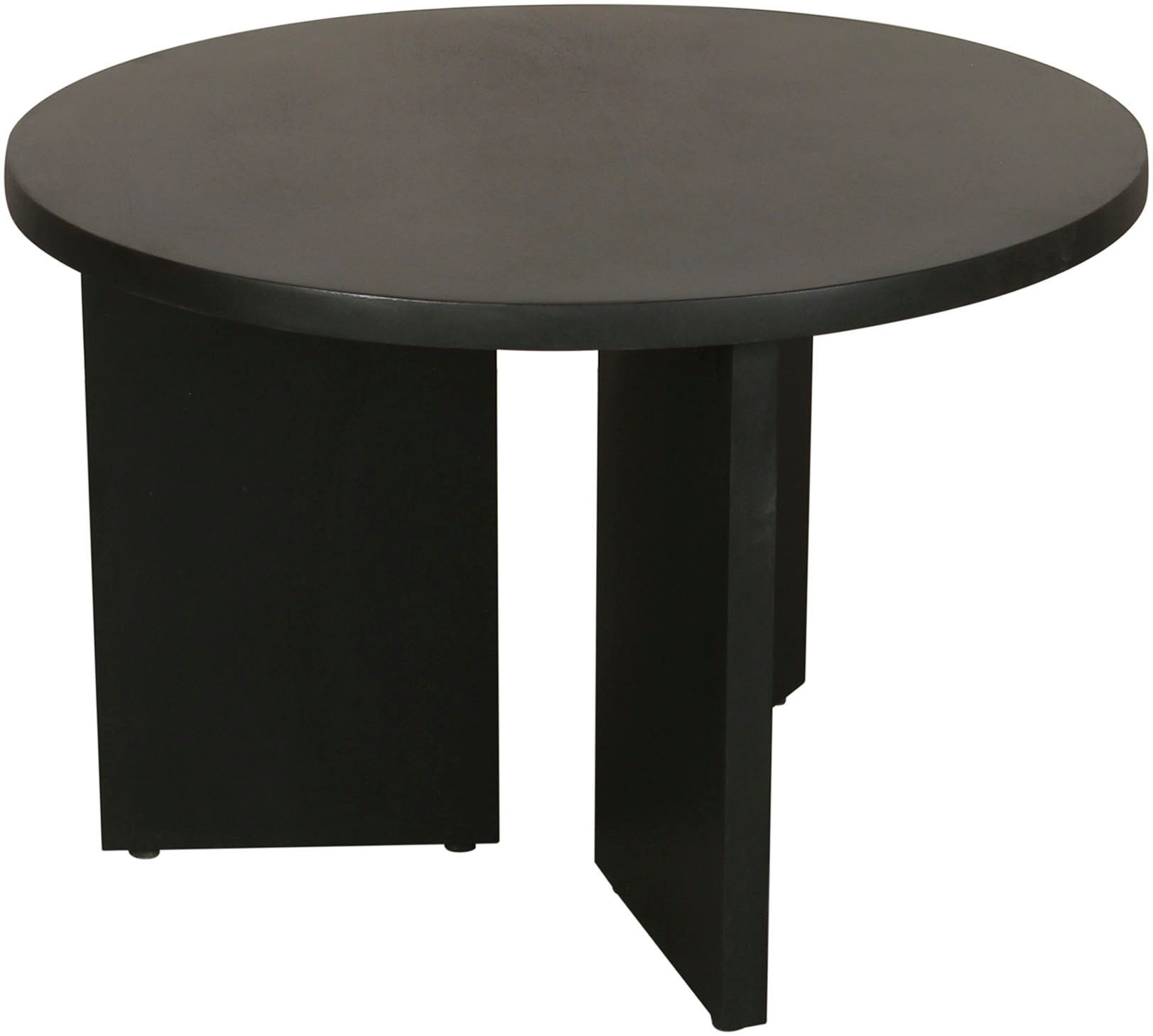 byLIVING Salontafel Round uit 2,5 cm dik massief hout zwart, afzonderlijk of in set verstelbaar (1 stuk)