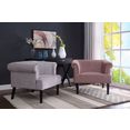 atlantic home collection fauteuil loungestoel met golfvoet roze