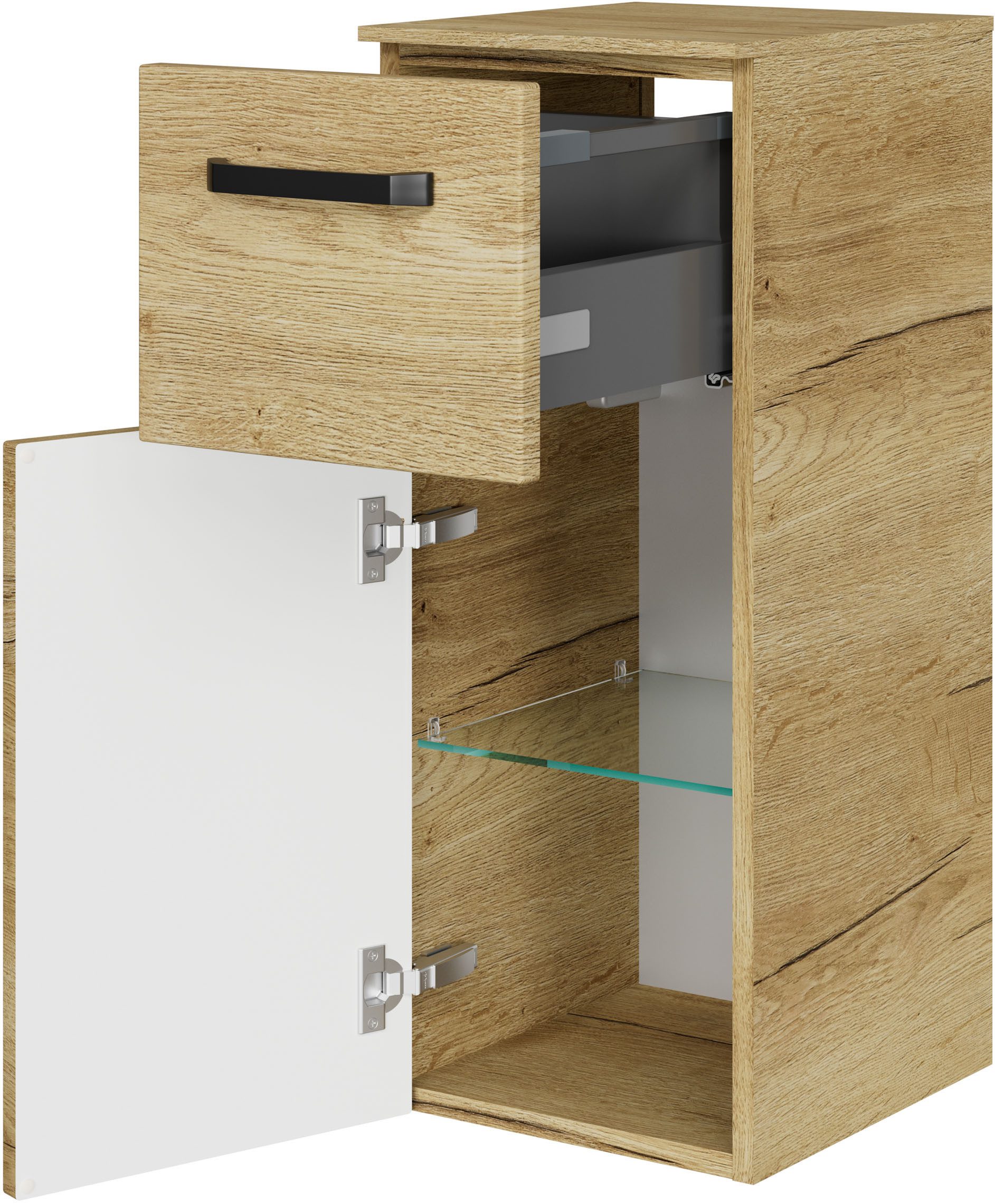 Saphir Badmeubelset Serie 4010 4-delig keramische wastafel met LED-spiegelkast (set)