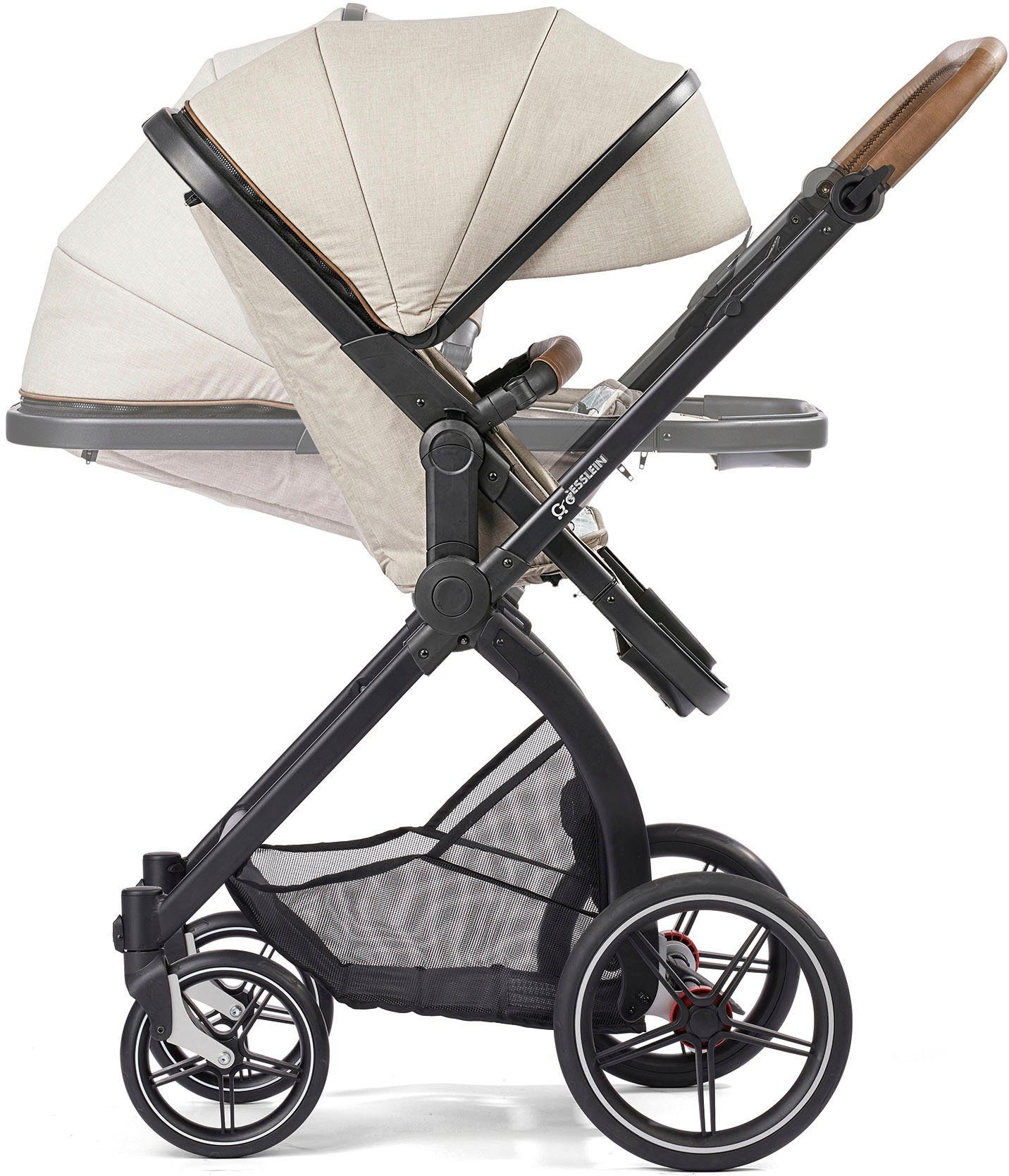 Gesslein Combi-kinderwagen FX4 Soft+ met opzetstuk Life, zwart/tabak, zand