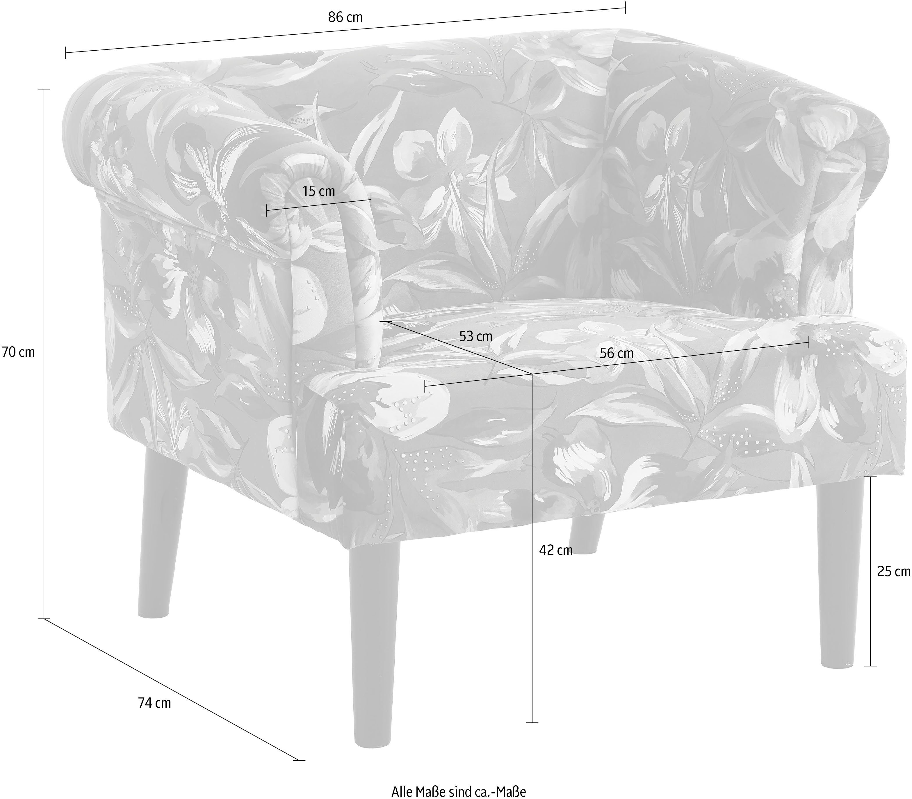 ATLANTIC home collection Fauteuil Charlie Loungestoel met golfvoet