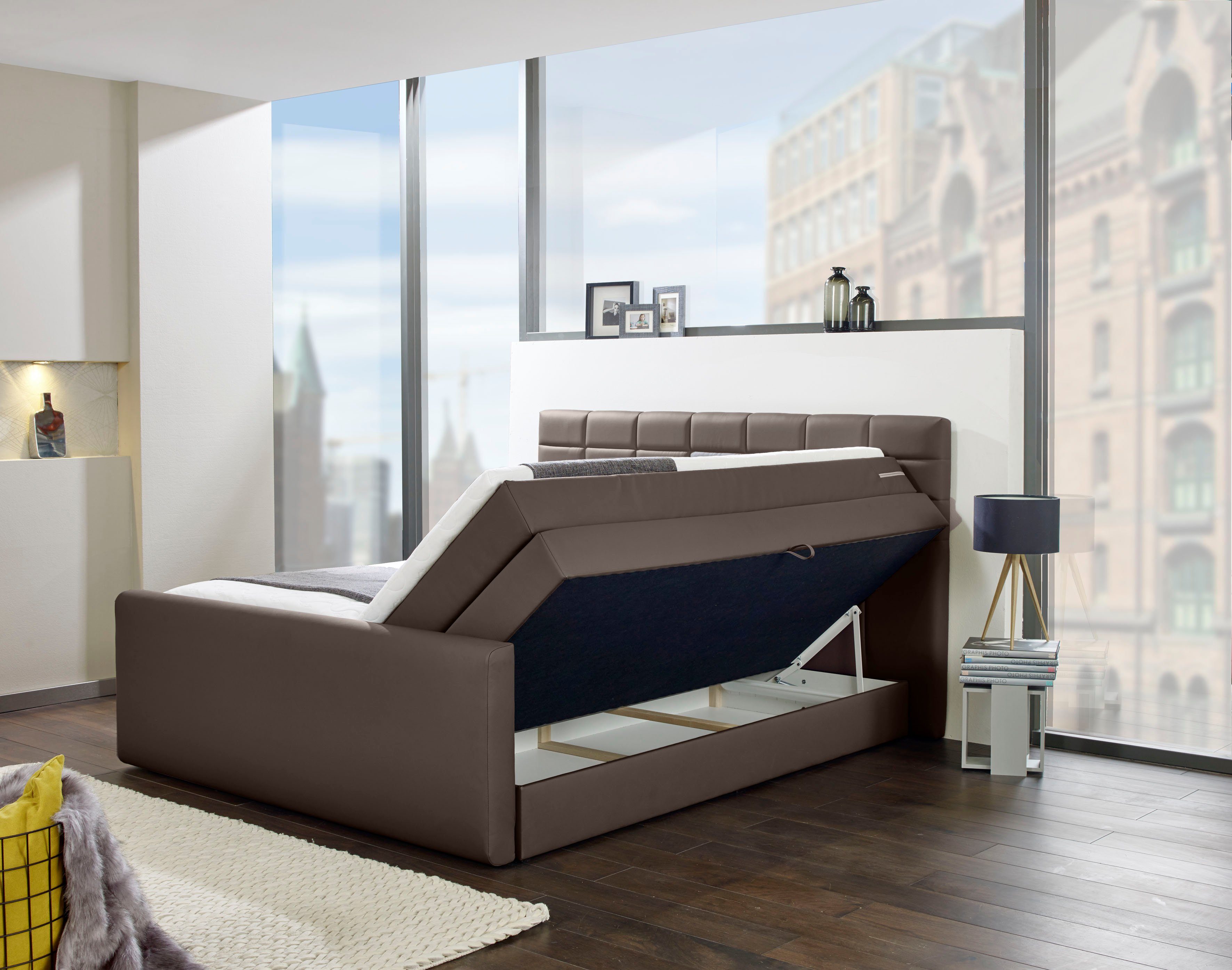INOSIGN Boxspring Lethbridge incl. bedbox en matrastopper, twee matrastypes in h2