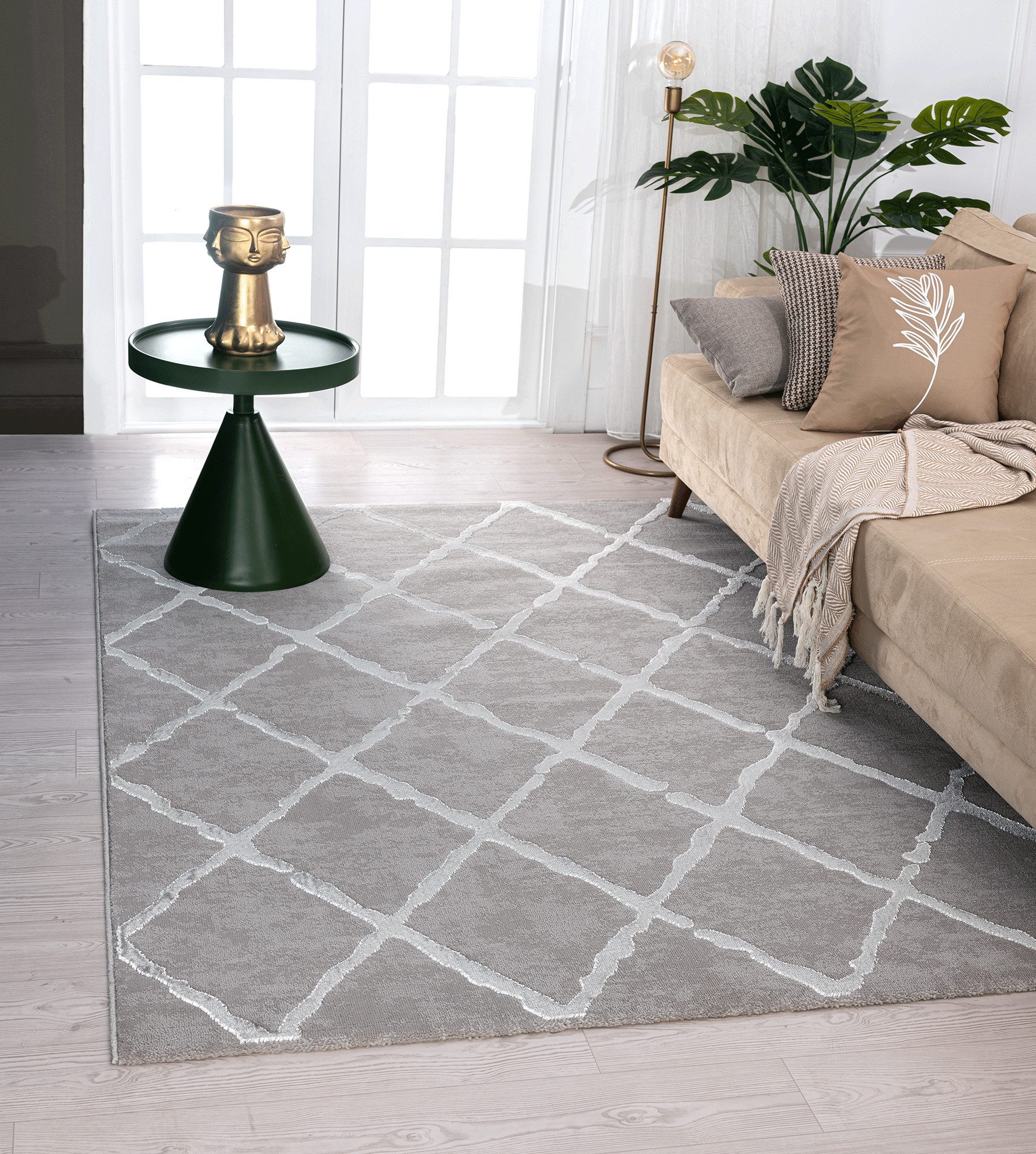 The carpet Vloerkleed Knight moderne woonkamer tapijt met elegant glanzende pool