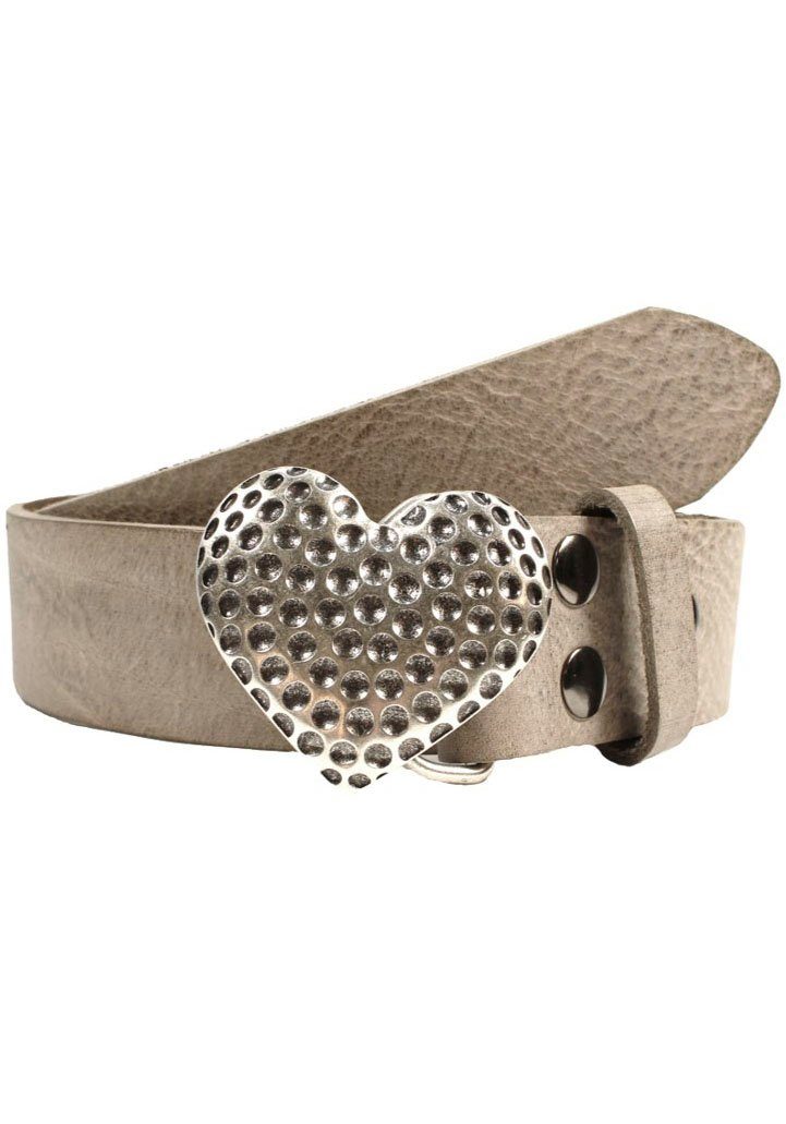 RETTUNGSRING by showroom 019° Leren riem met verwisselbare sluiting "golf hart zilver"