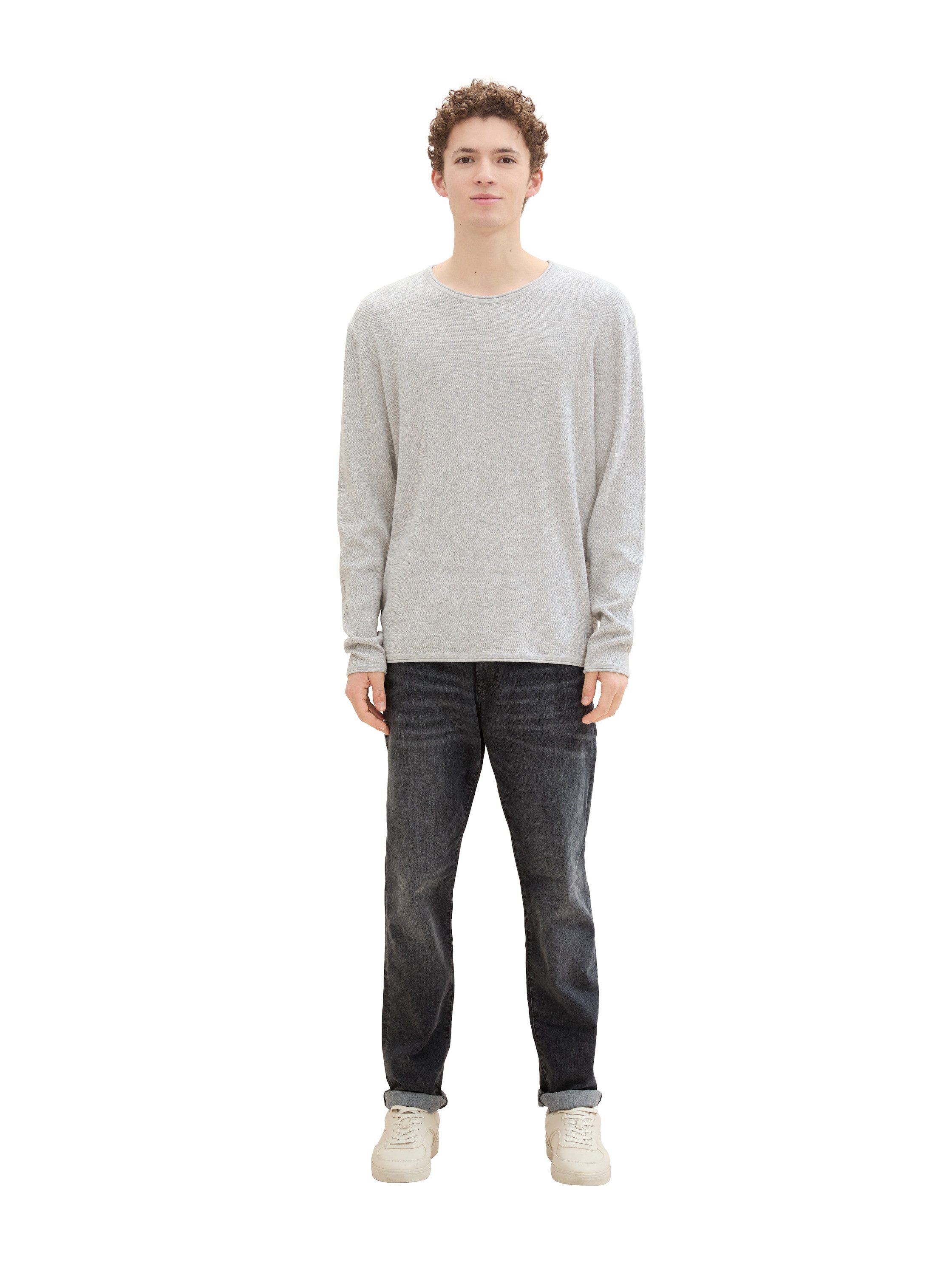 Tom Tailor Denim Trui met ronde hals met structuur