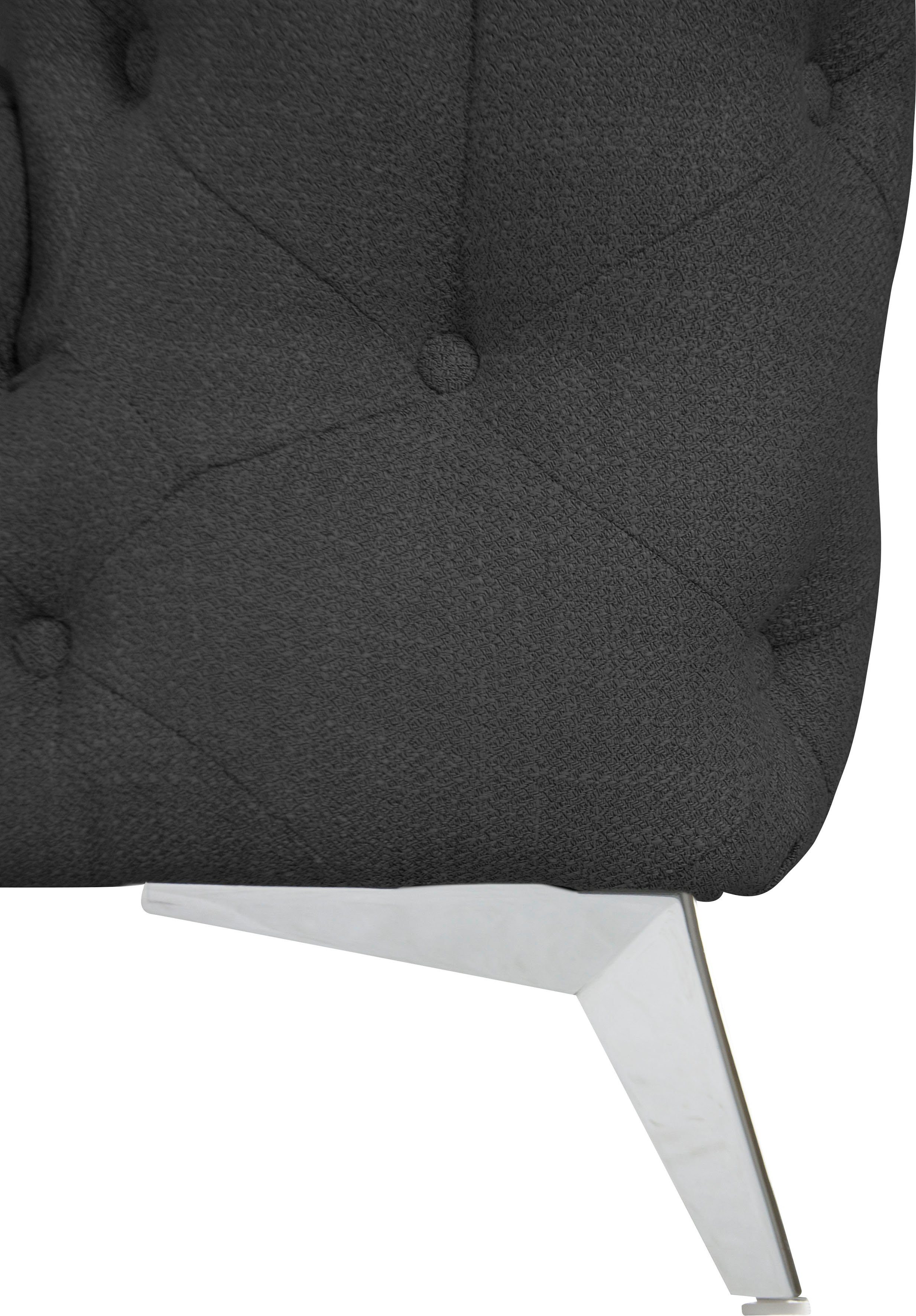 Leonique Chesterfield-bank Glynis L-vorm luxueuze capitonnage, moderne chesterfield look, kleur van de poten ter keuze