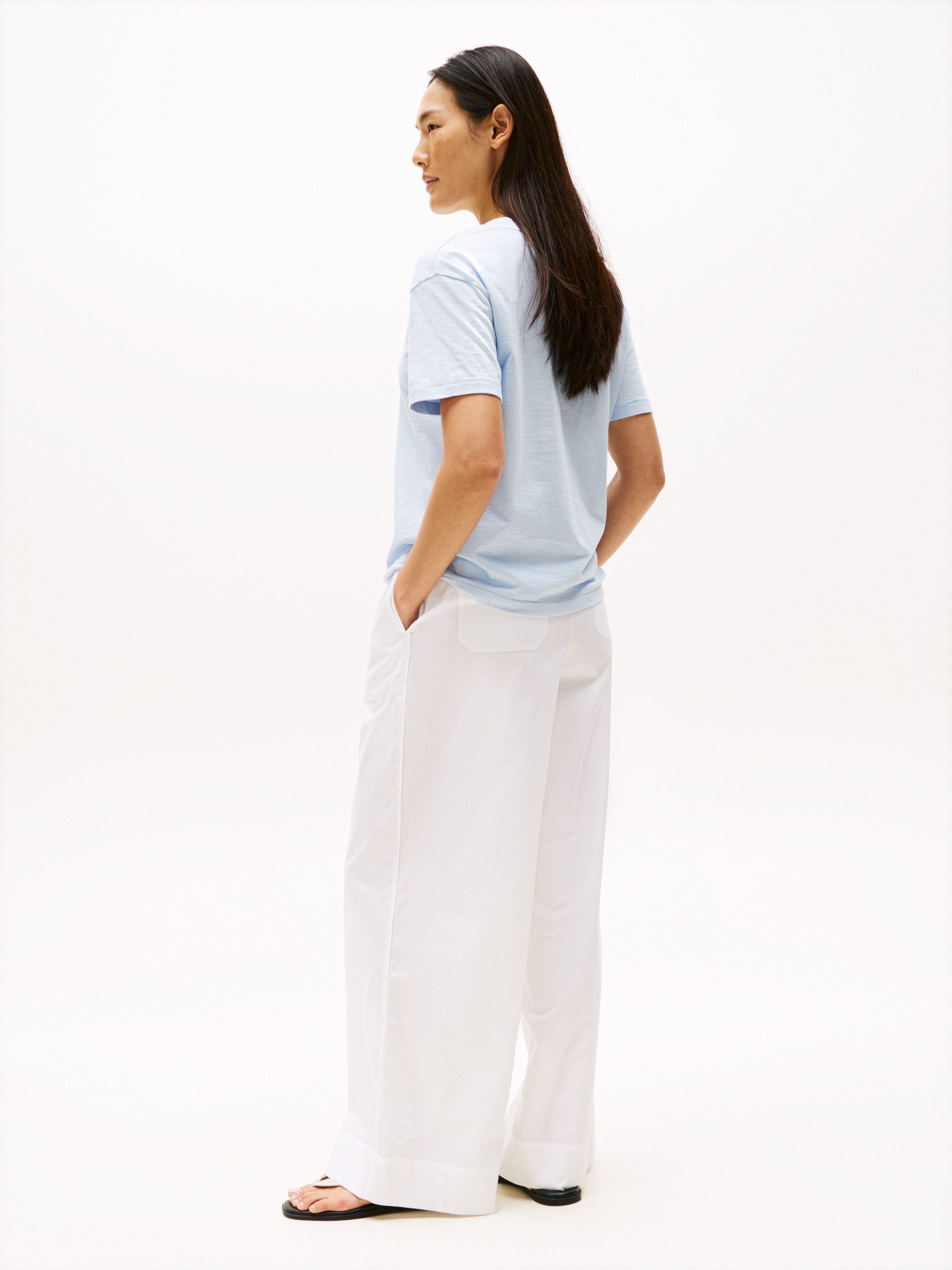 Tommy Hilfiger T-shirt SLUB CROP V-NK SS