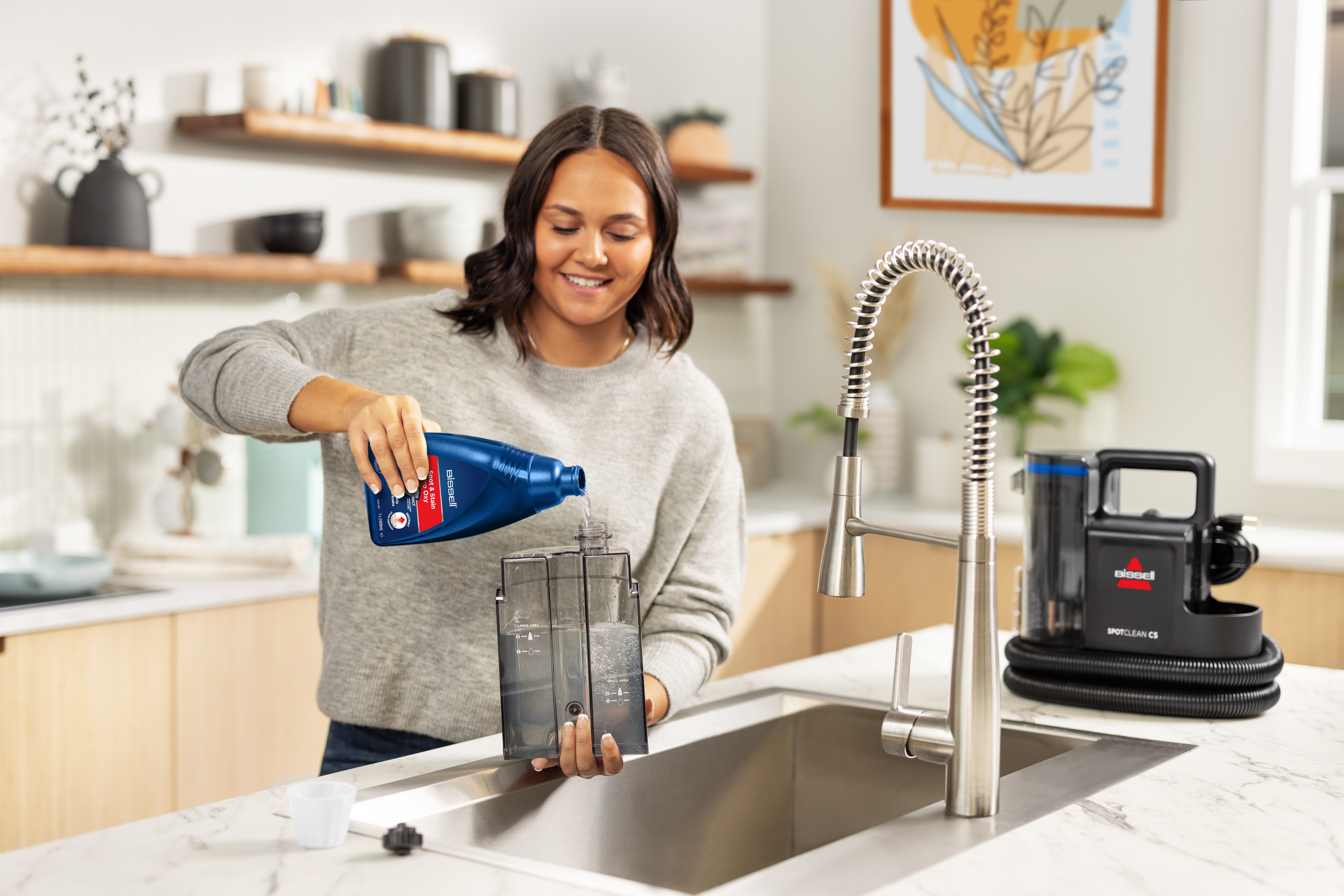 Bissell Waszuiger 3928N, SpotClean C5 Select, krachtig, klein, dual-tank >15kpa, zelfreinigend, reinigt vlekken op tapijt, bekleding, autostoel