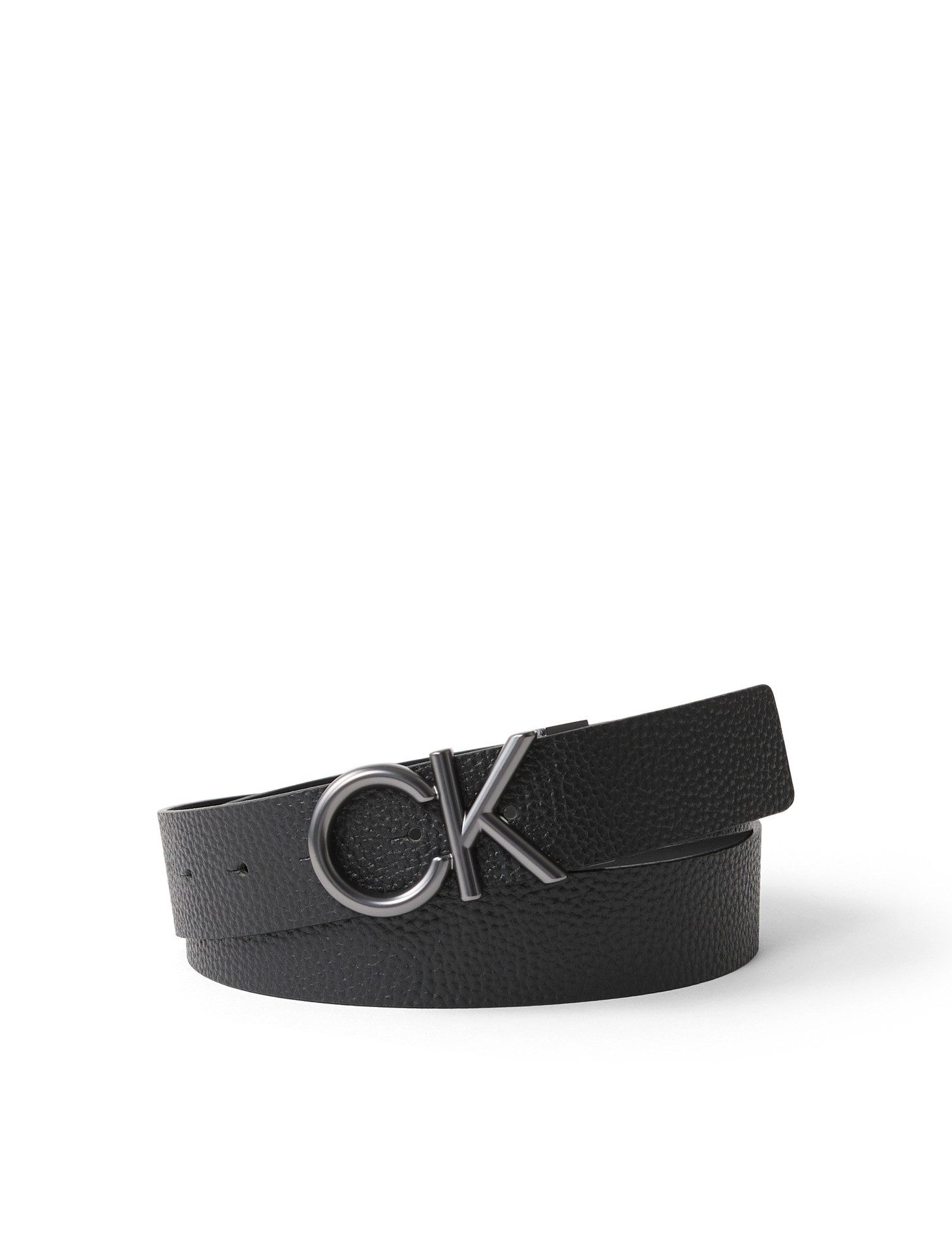 Calvin Klein Leren riem CK HALLMARK LOGO 35MM ADJ heren riemen maat 110 zwart