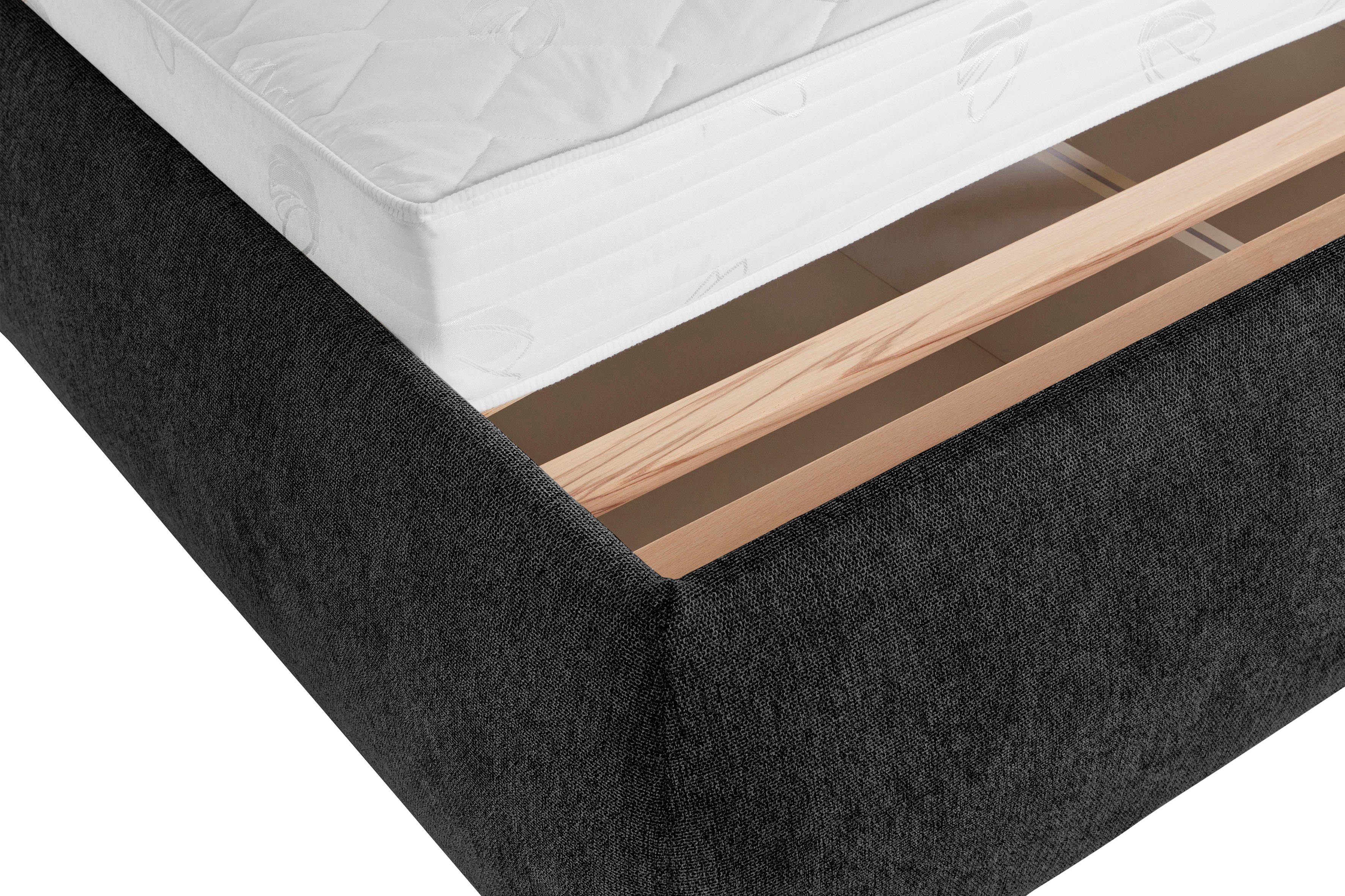 andas Gestoffeerd bed Jenson als bedframe of met 3 matrassoorten en hardheden