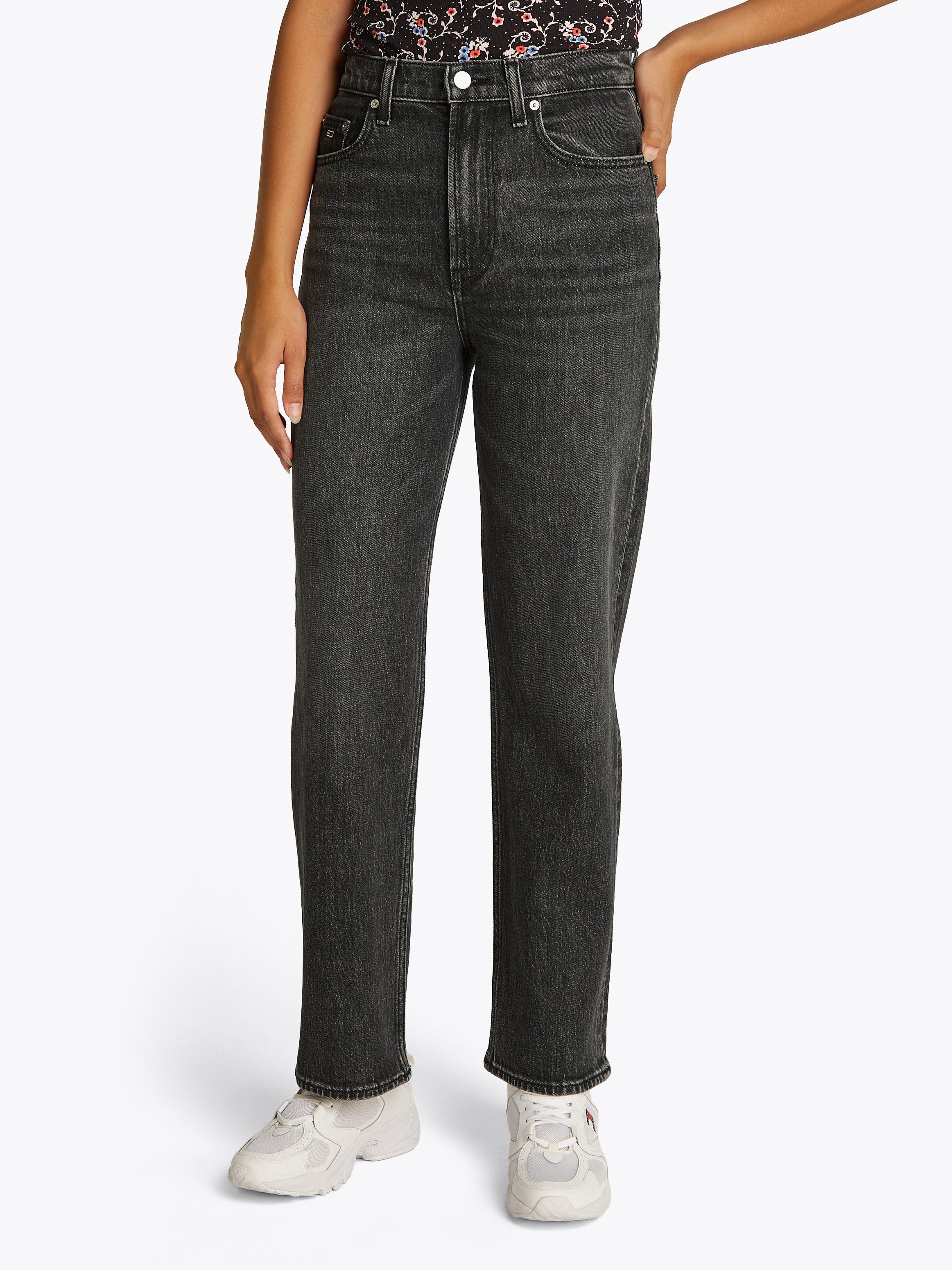 TOMMY JEANS Straight jeans Layla High Rise Slim Straight dames straight jeans maat 32 zwart