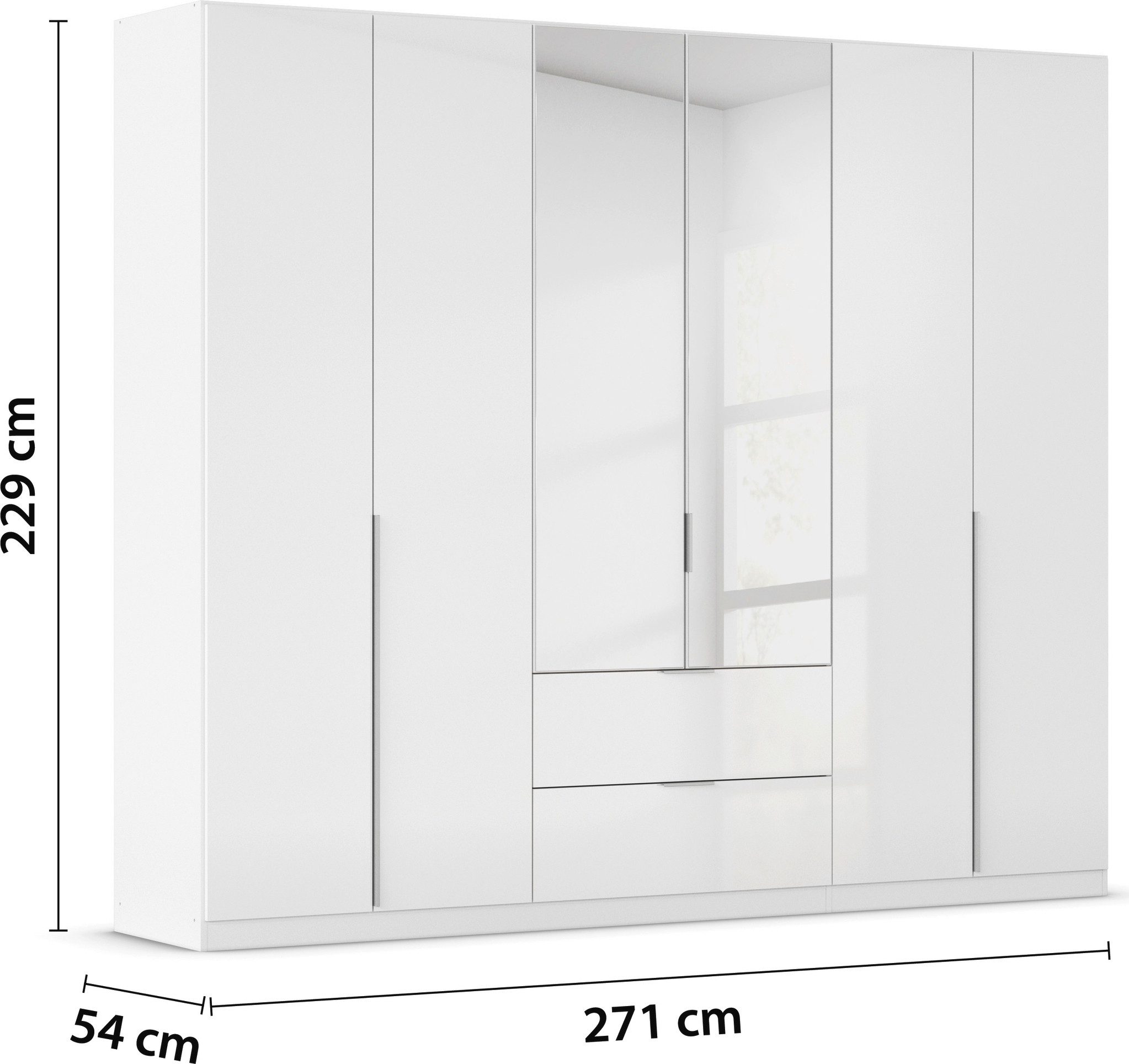 rauch Draaideurkast Kledingkast kast garderobe AGORDO met decor- of hoogglansfront