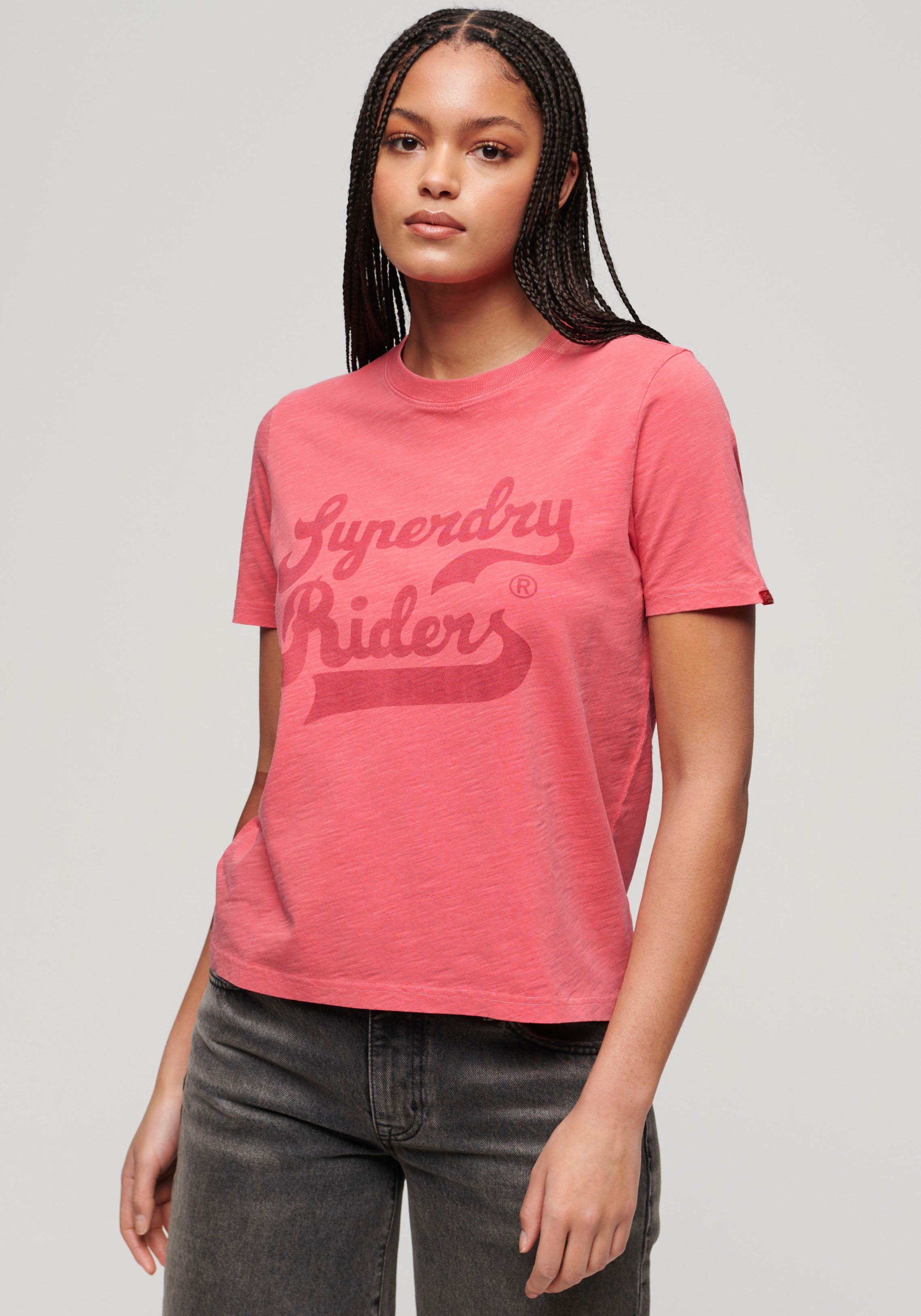 Superdry Shirt met print ARCHIVE KISS PRINT RELAXED TEE