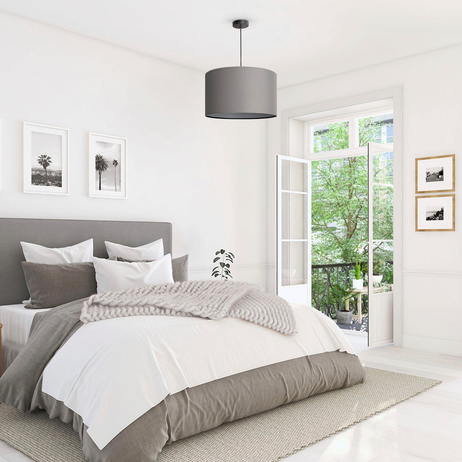 Paco Home Hanglamp Hugo uni Color Plafondlamp LED woonkamer en slaapkamer, effen kleuren, decoratie E27