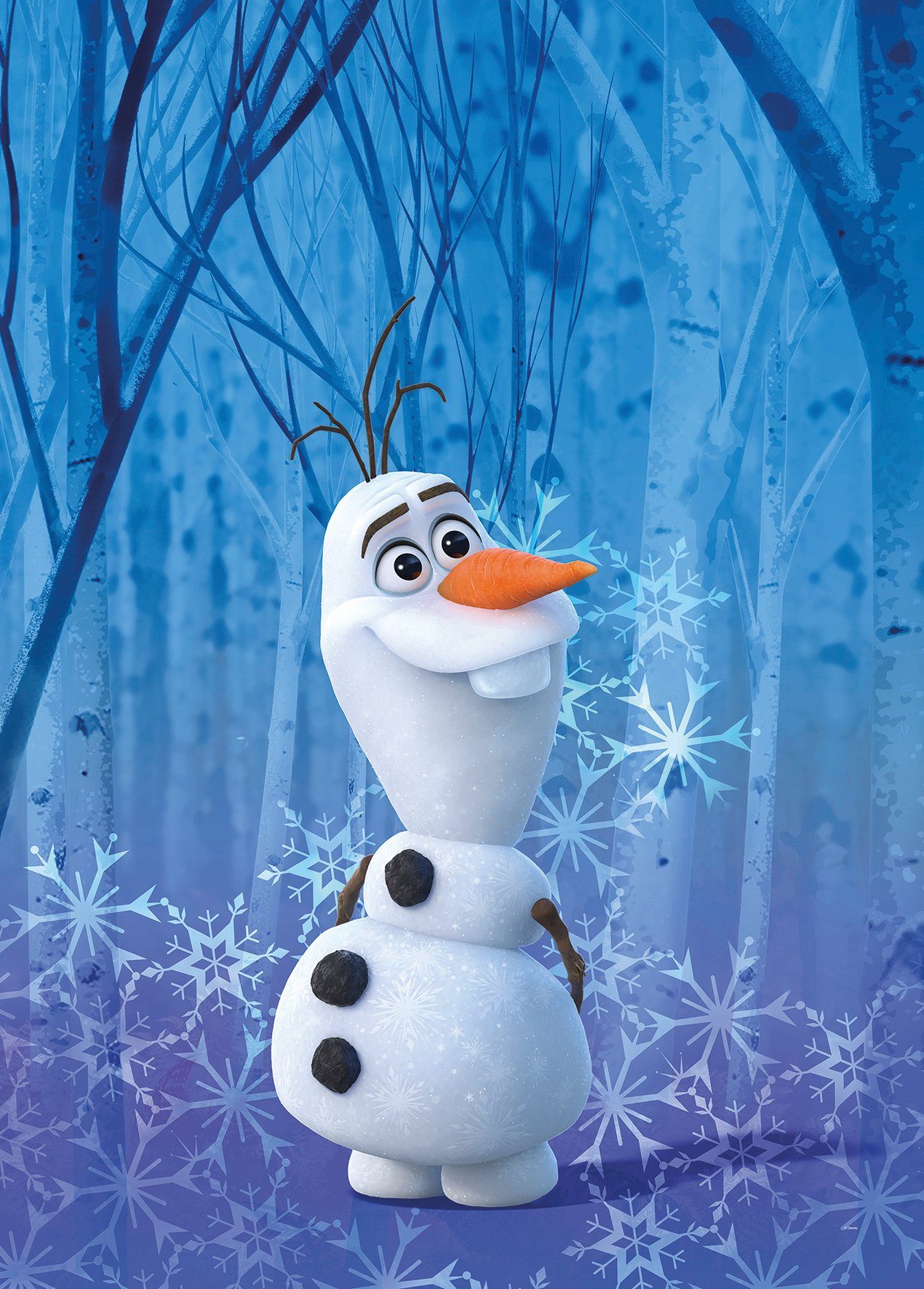 Komar Wanddecoratie Frozen Olaf crystal Wanddecoratie voor de kinderkamer - zonder lijst (1 stuk)