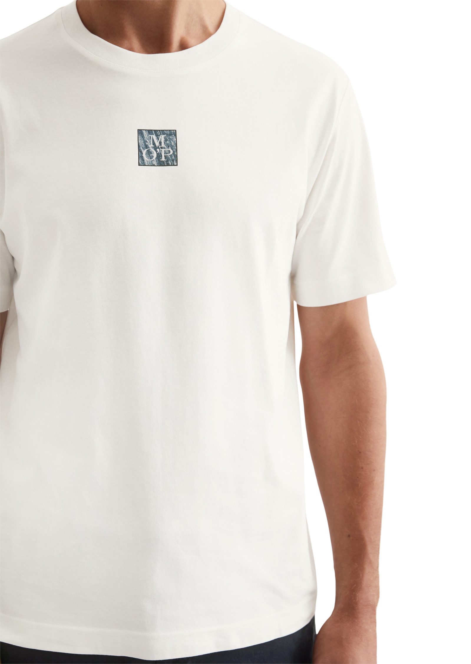 Marc O'Polo T-shirt met een vierkant logo in het midden op de borst