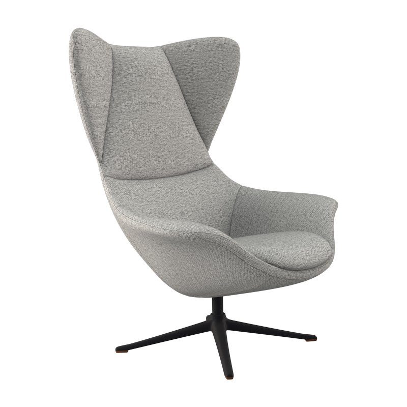 FLEXLUX Oorfauteuil Stilo relaxstoel, TV-stoel Solitaire, stijlicoon, draaibaar, zwarte poot