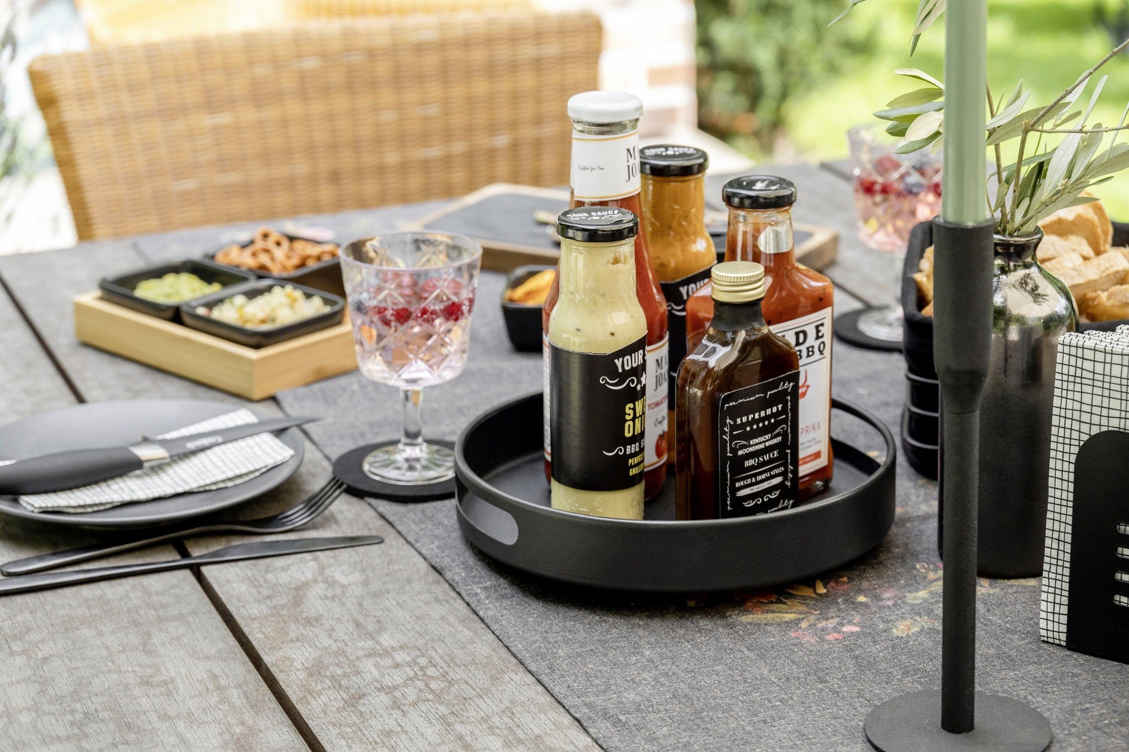 WENKO Dienblad Susie 360° draaibaar, draaiplateau voor keuken en eettafel met handgrepen (1-delig)